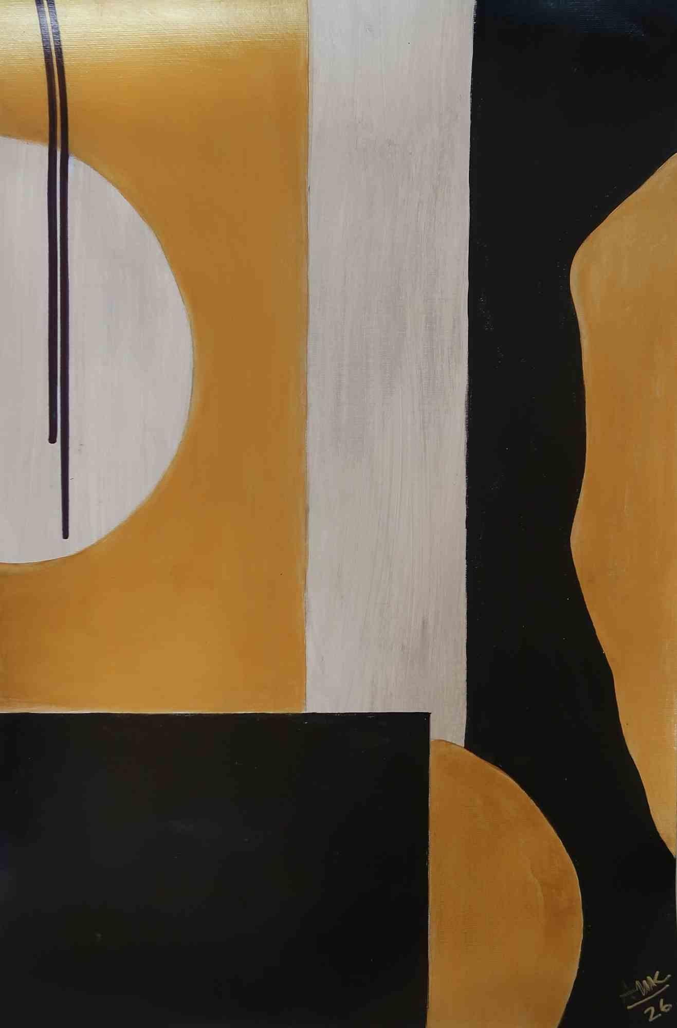 Anna Maria Caboni Figurative Painting - Geometry 6 Acrylic Painting, Contemporary, Signed, 2010s, 70x50 cm