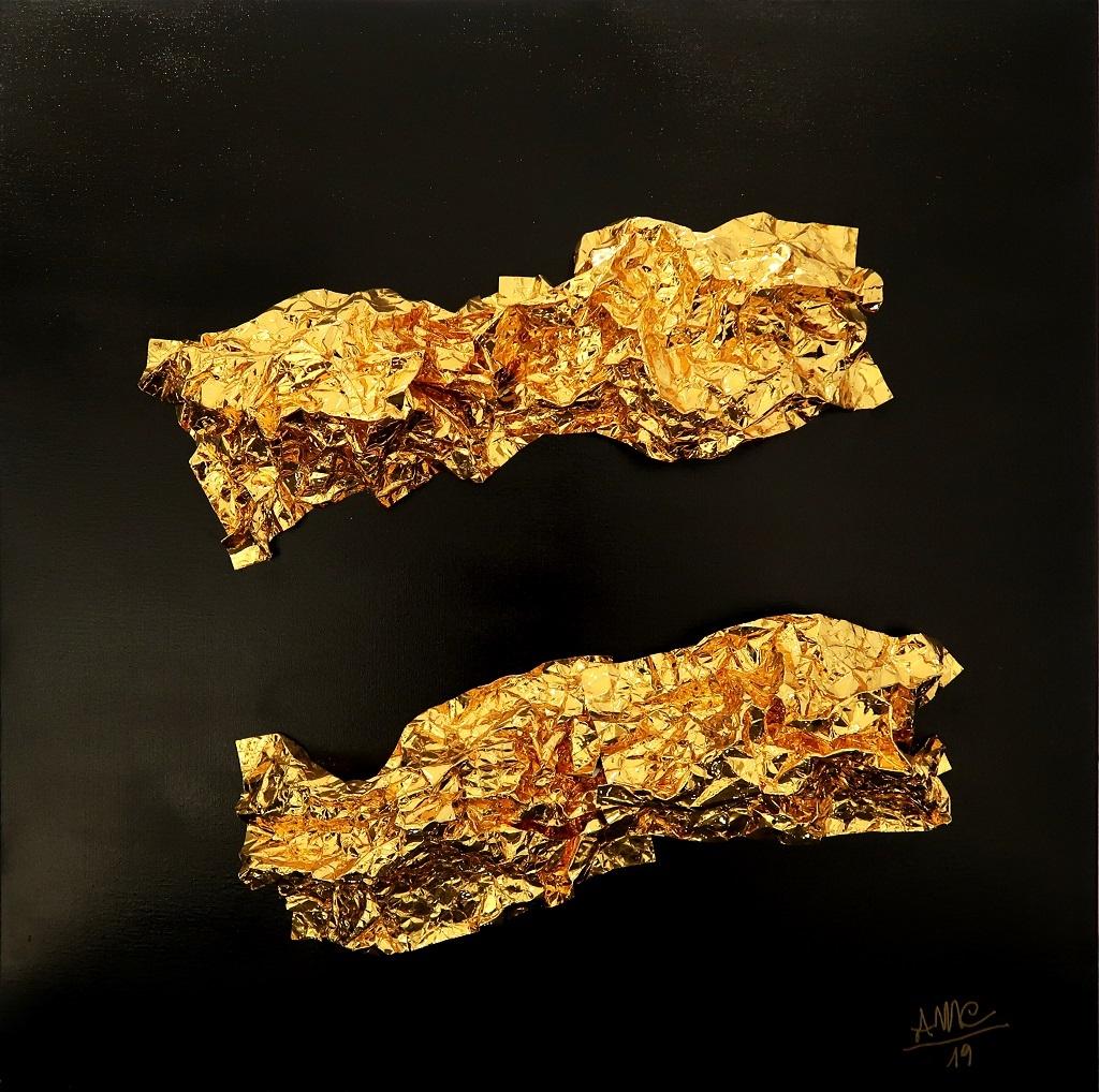 Anna Maria Caboni Abstract Painting - Gold - Mixed Media by A.M. Caboni - 2019