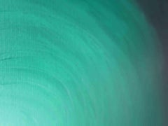 Green Light Acrylic Painting, Contemporary Abstract, Signed, 2010+