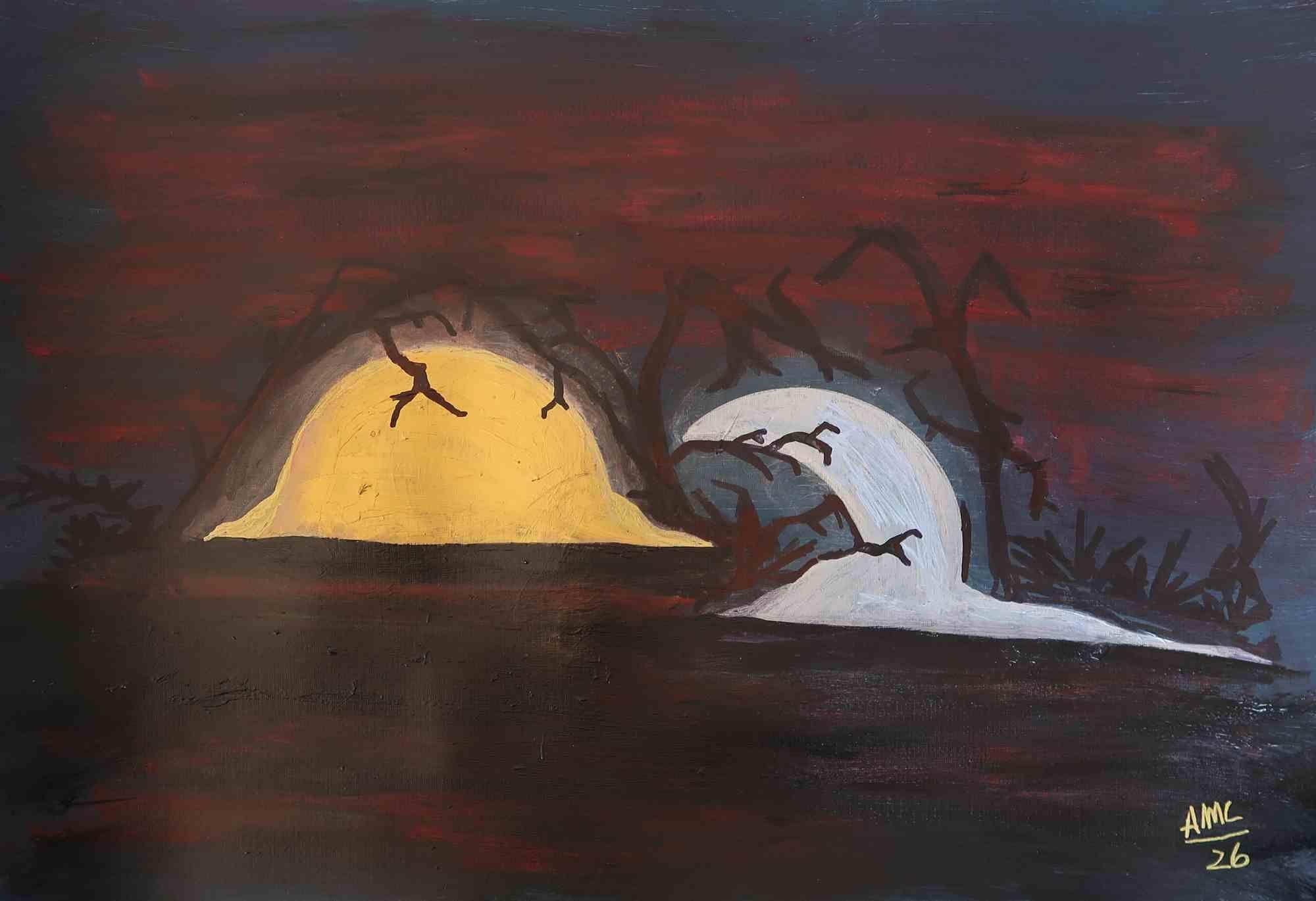 Sun and Moon - Acrylic by Anna Maria Caboni - 2026