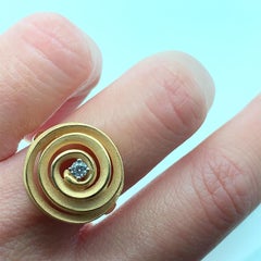 Anna Maria Cammilli Dune Collection Florence Diamond Cockctail Ring 18k Gold