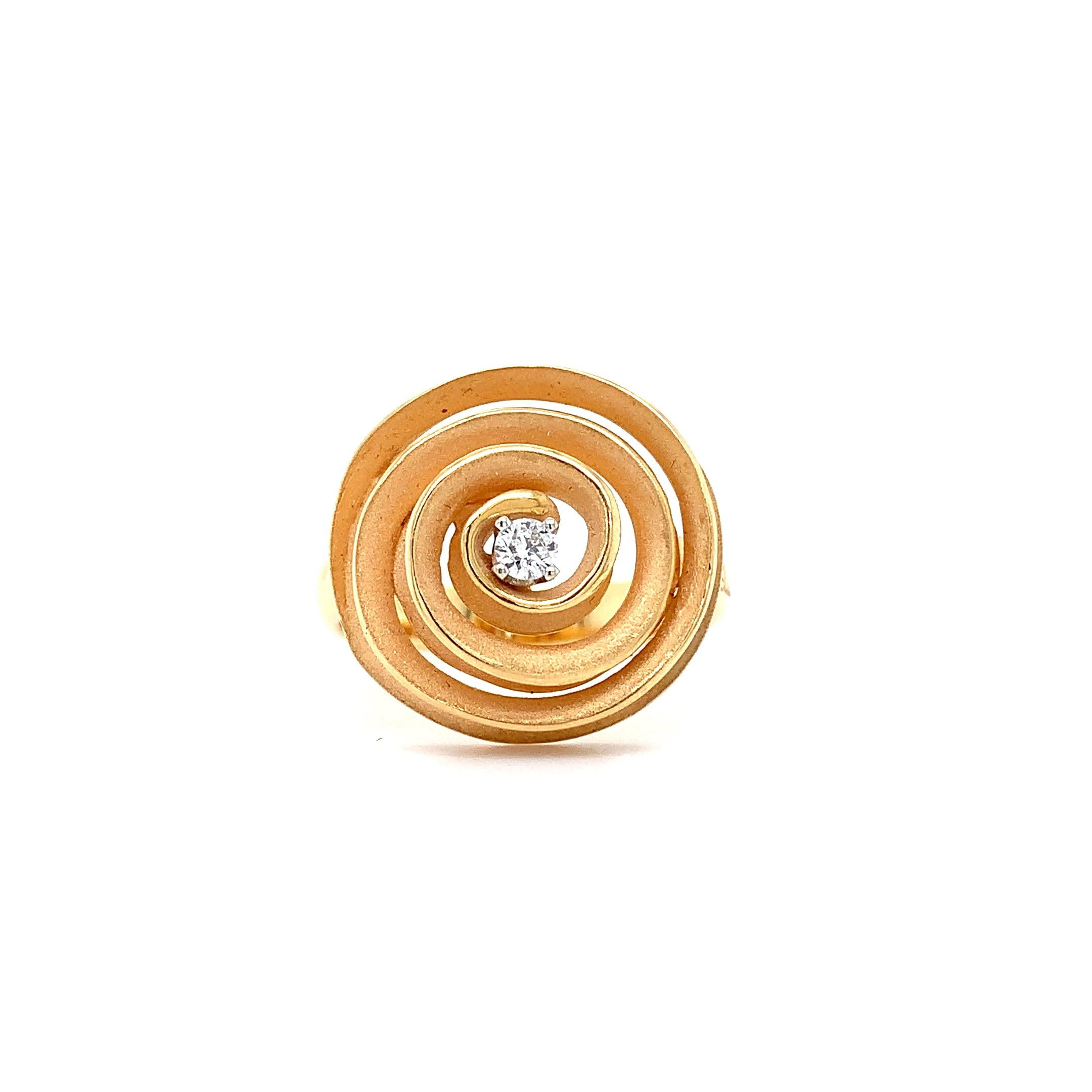 Anna Maria Cammilli Dune Kollektion Florence Diamant-Cockctailring 18k Gold im Angebot 1