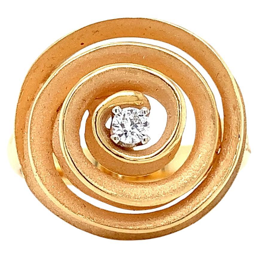 Anna Maria Cammilli Dune Collection Florence Diamond Cockctail Ring 18k Gold For Sale