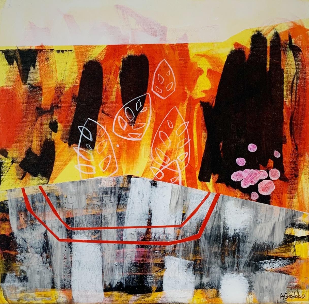 Anna Masiul-Gozdecka Abstract Painting - Plant healing - Contemporary Abstract, Acrylics, Bright colors, Vibrant
