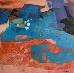 A blue river - Contemporary Abstract Painting Acrylics, Polish artist