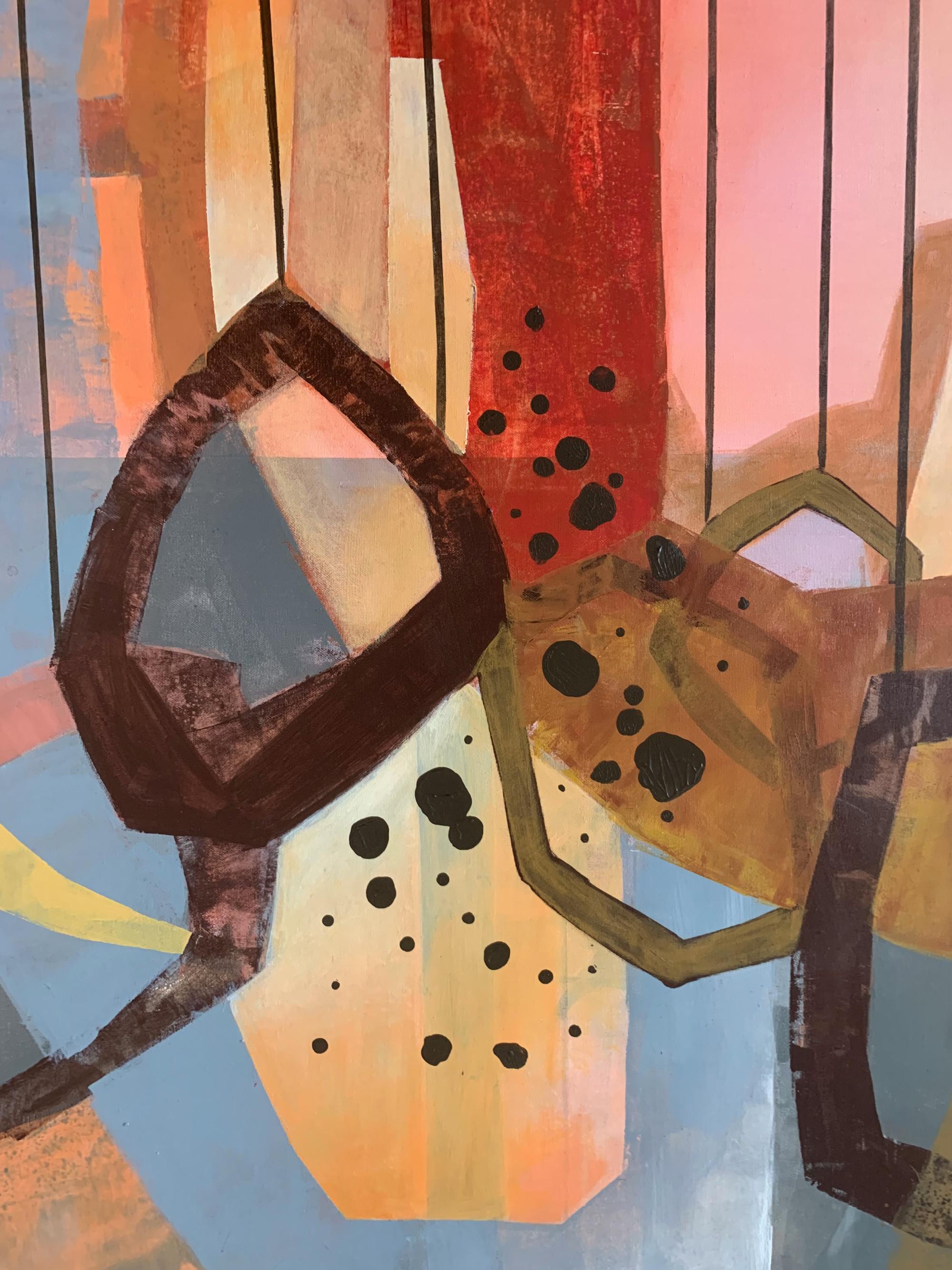 Un cáliz. Pintura abstracta contemporánea, acrílico sobre lienzo, artista polaco - Painting de Anna Masiul-Gozdecka