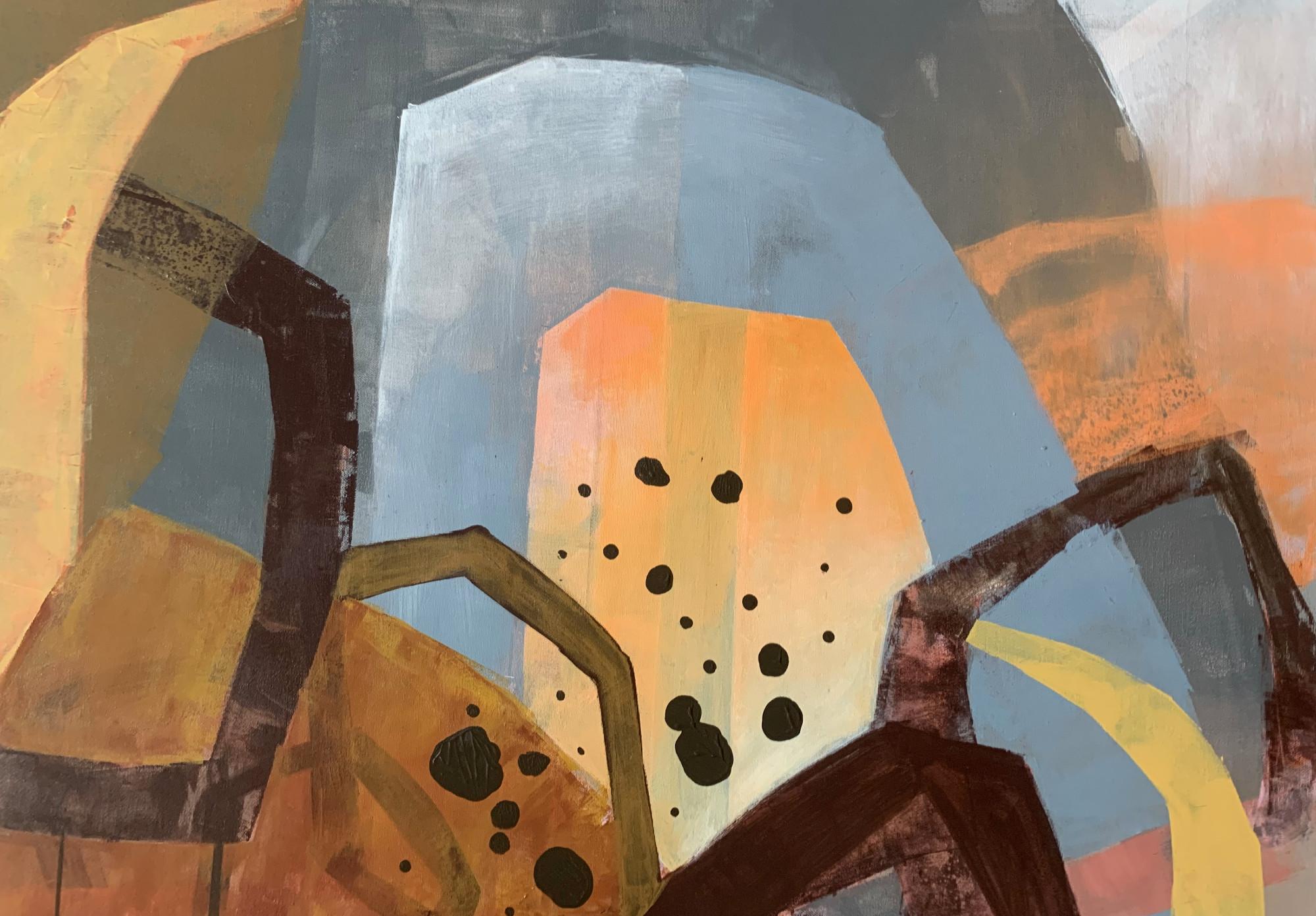 Un cáliz. Pintura abstracta contemporánea, acrílico sobre lienzo, artista polaco - Painting Contemporáneo de Anna Masiul-Gozdecka