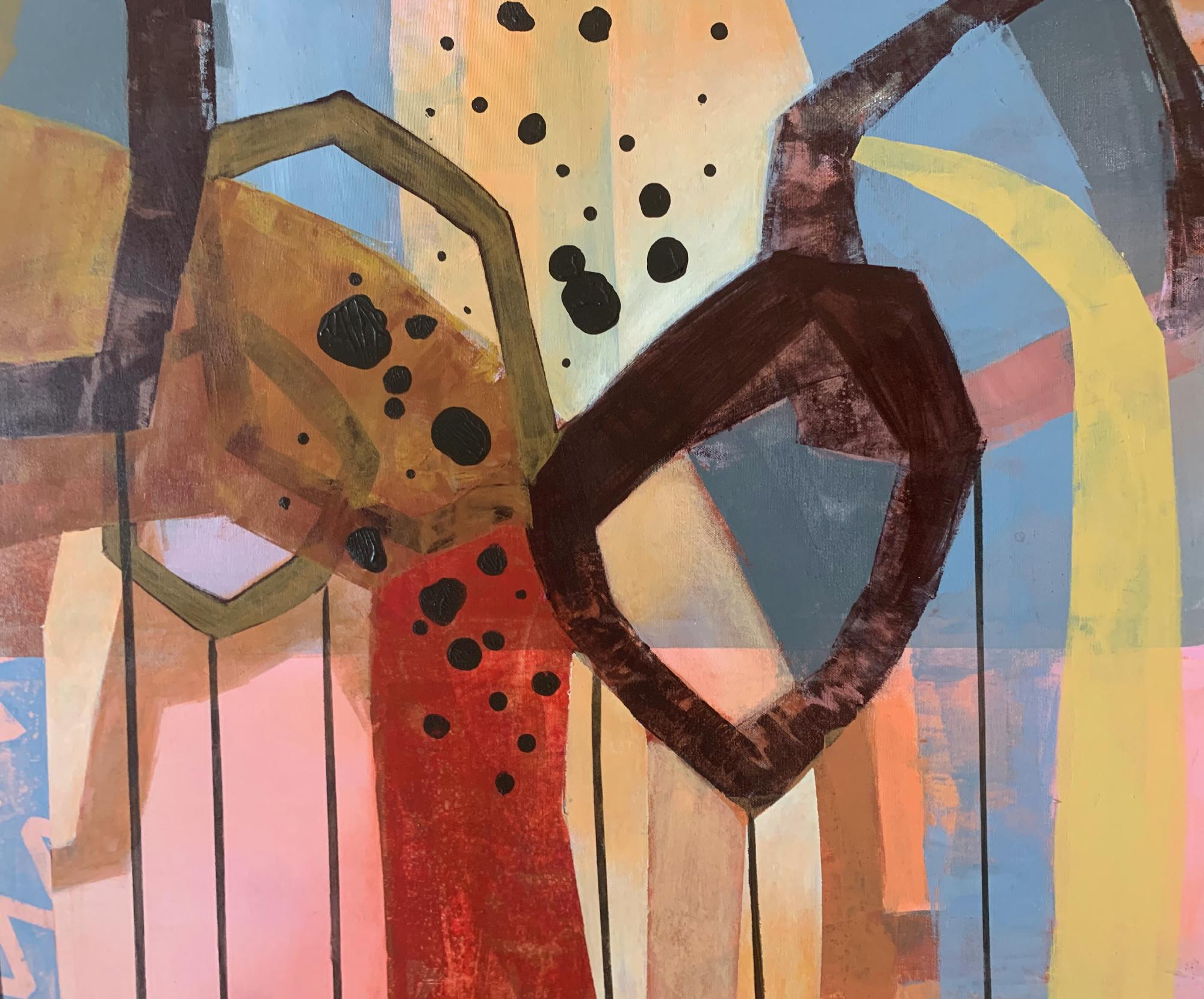 Un cáliz. Pintura abstracta contemporánea, acrílico sobre lienzo, artista polaco - Abstract Painting Marrón de Anna Masiul-Gozdecka