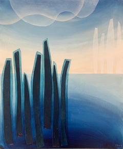 A lake. Contemporary Abstract Painting, Acrylic on canvas, Polish artist