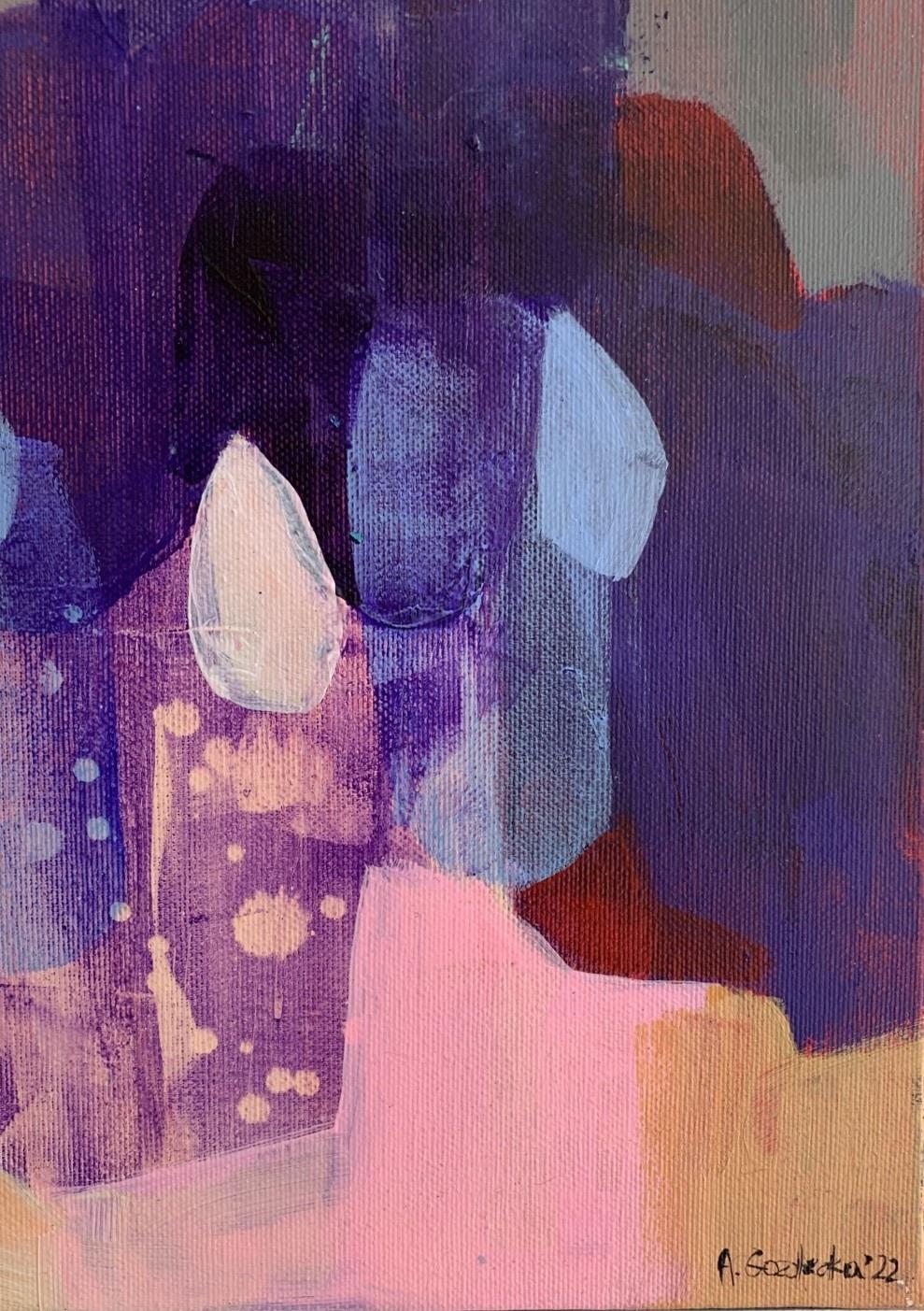 April rain - Contemporary Abstract Painting Acrylics, Polish artist 1
