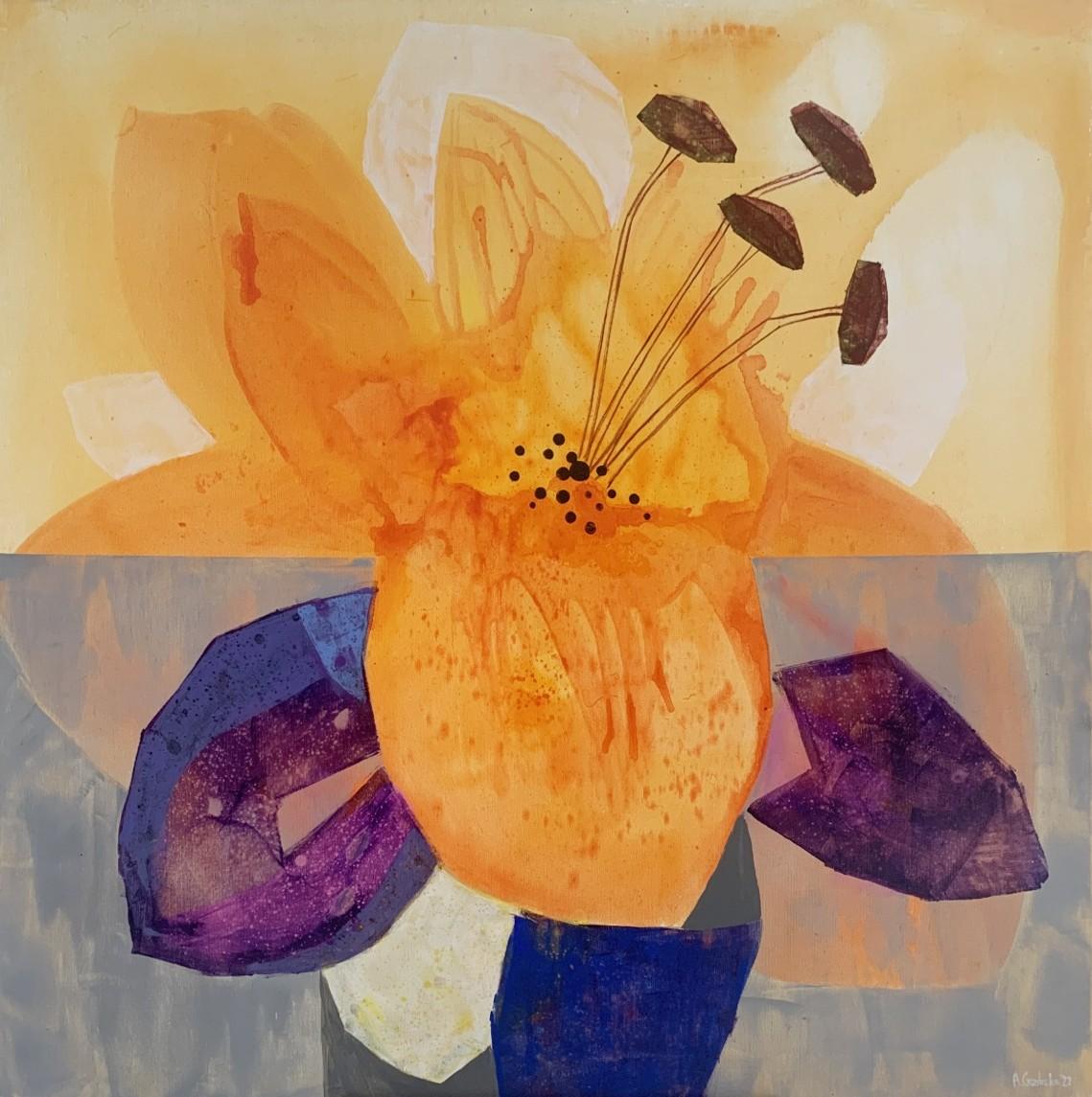 Figurative Painting de Anna Masiul-Gozdecka - Amanecer - Pintura Abstracta Contemporánea Acrílicos, artista polaco