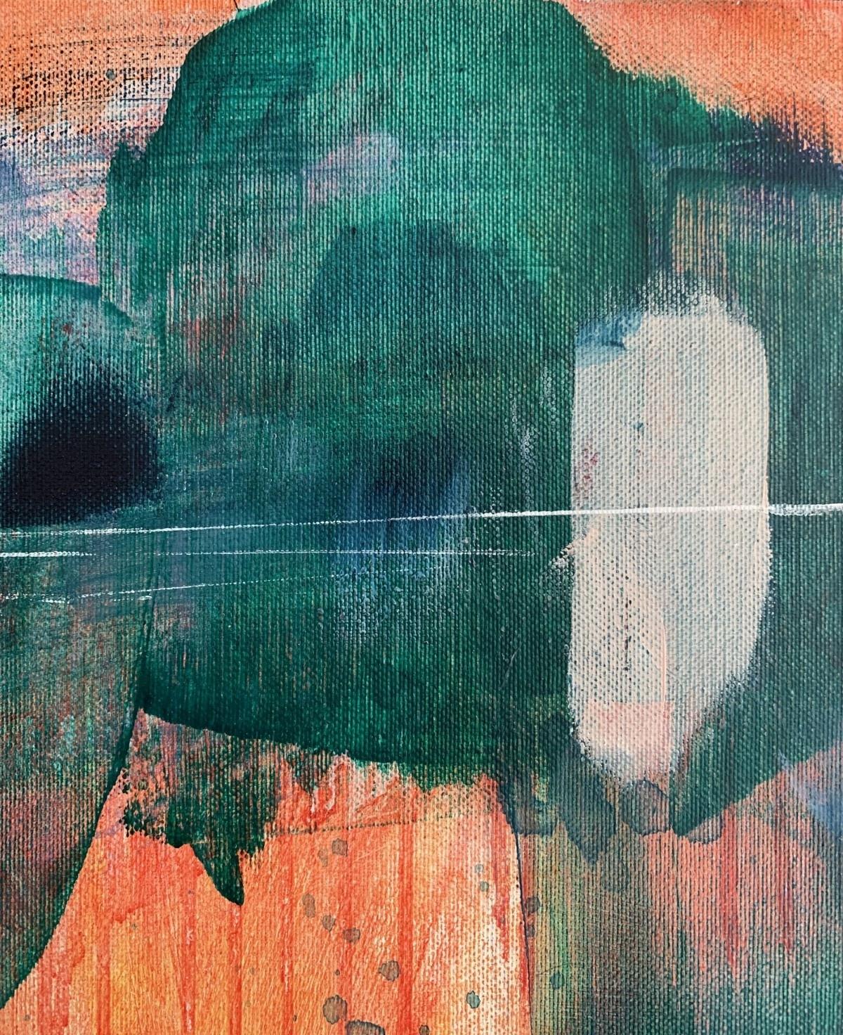 Grüner Wald - Zeitgenössische abstrakte Malerei Acrylfarben, polnischer Künstler (Grau), Abstract Painting, von Anna Masiul-Gozdecka
