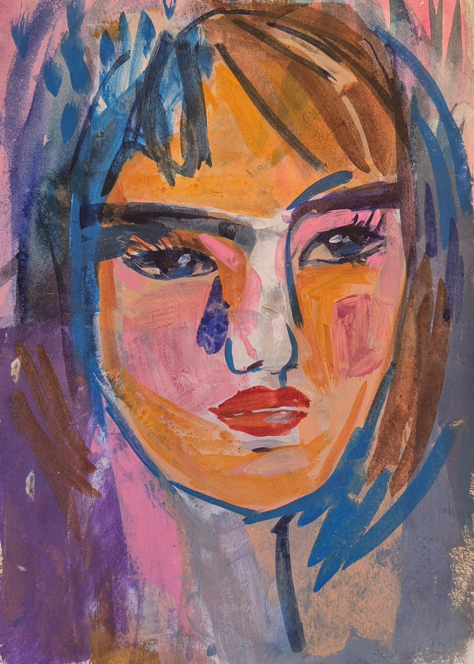 Improvisationen, Zeitgenössische Malerei, Acryl auf Papier, Polnischer Künstler