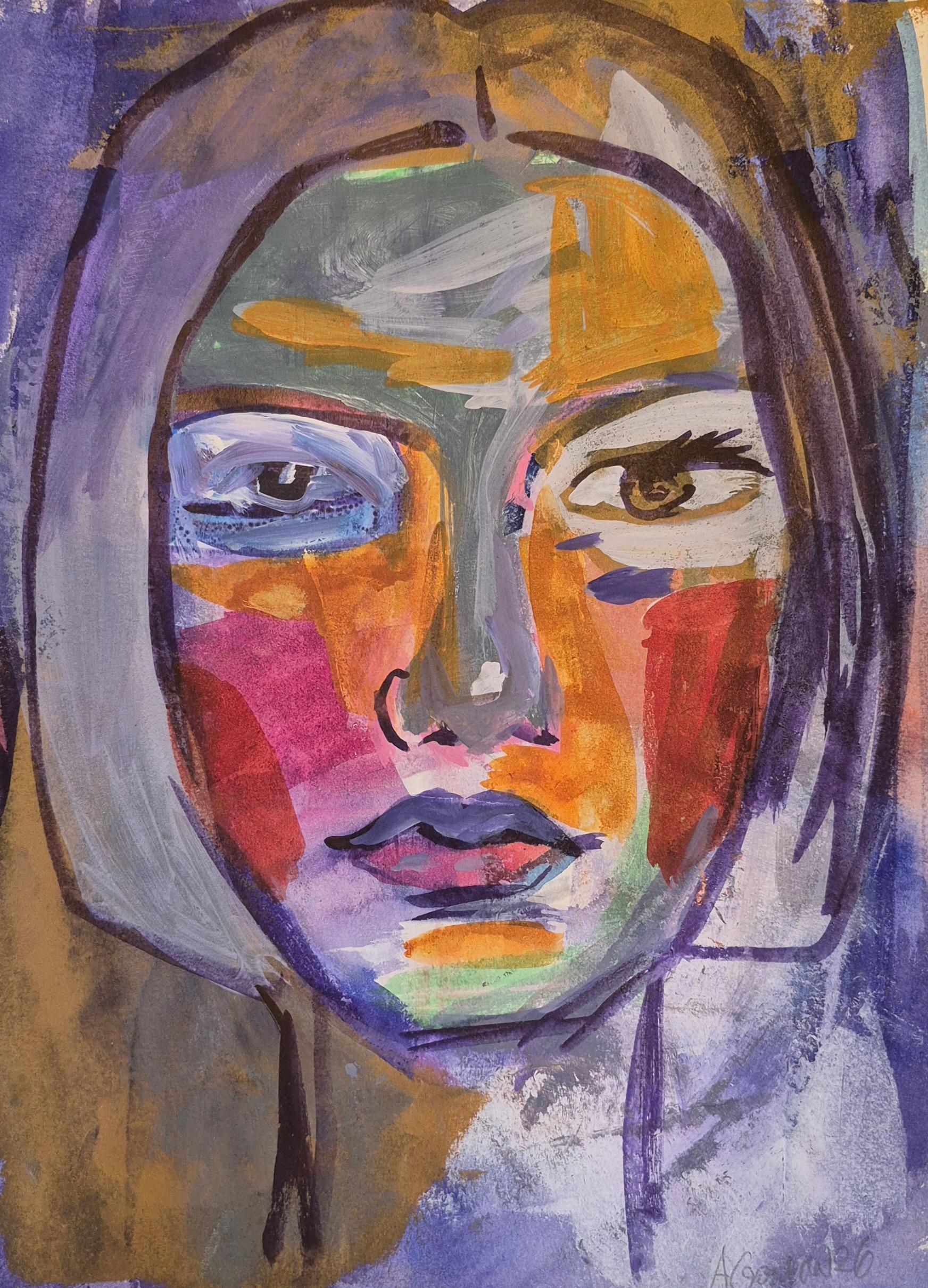 Anna Masiul-Gozdecka Abstract Painting – Improvisationen, Zeitgenössische Malerei, Acryl auf Papier, Polnischer Künstler