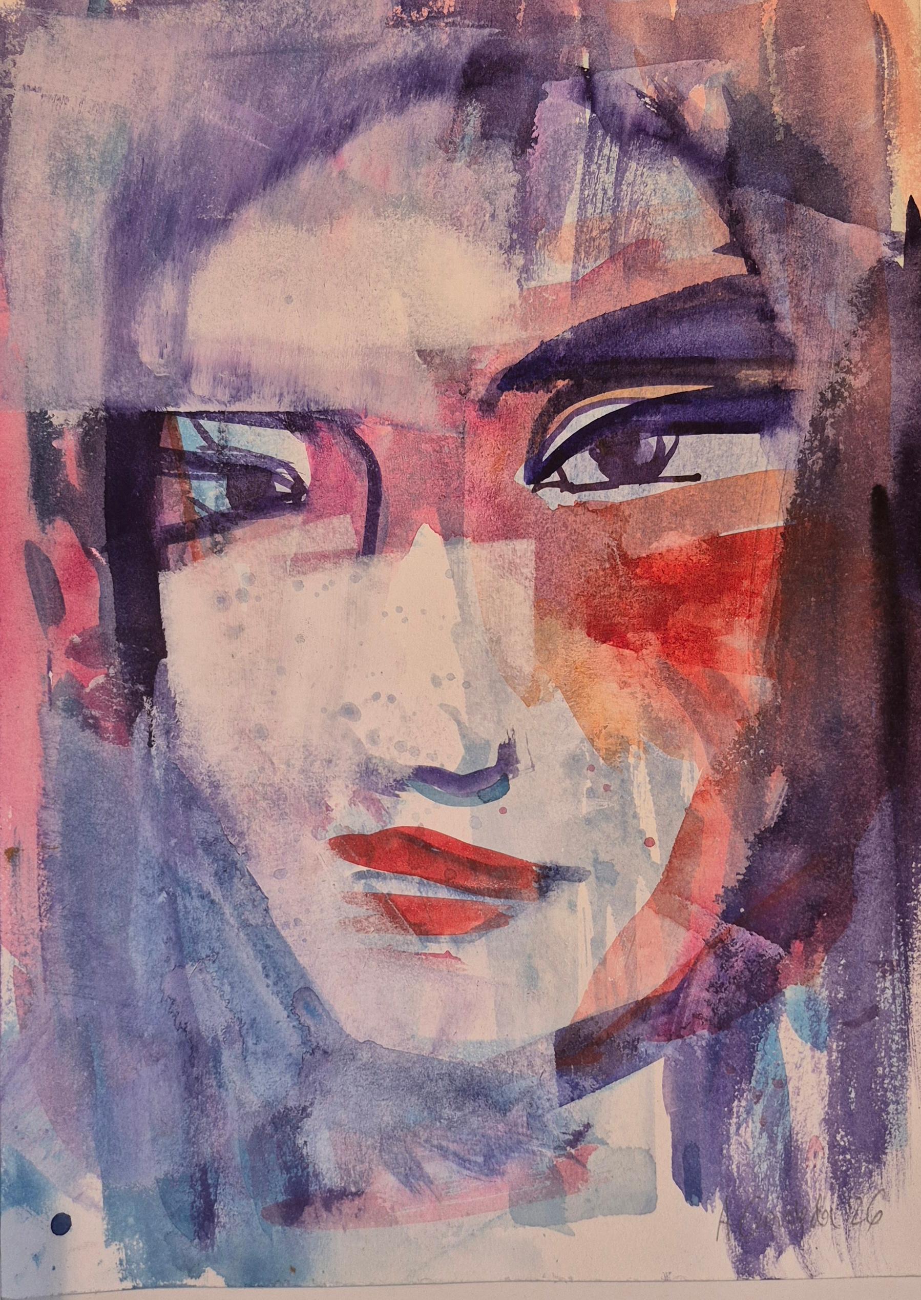 Improvisationen, Zeitgenössische Malerei, Acryl auf Papier, Polnischer Künstler