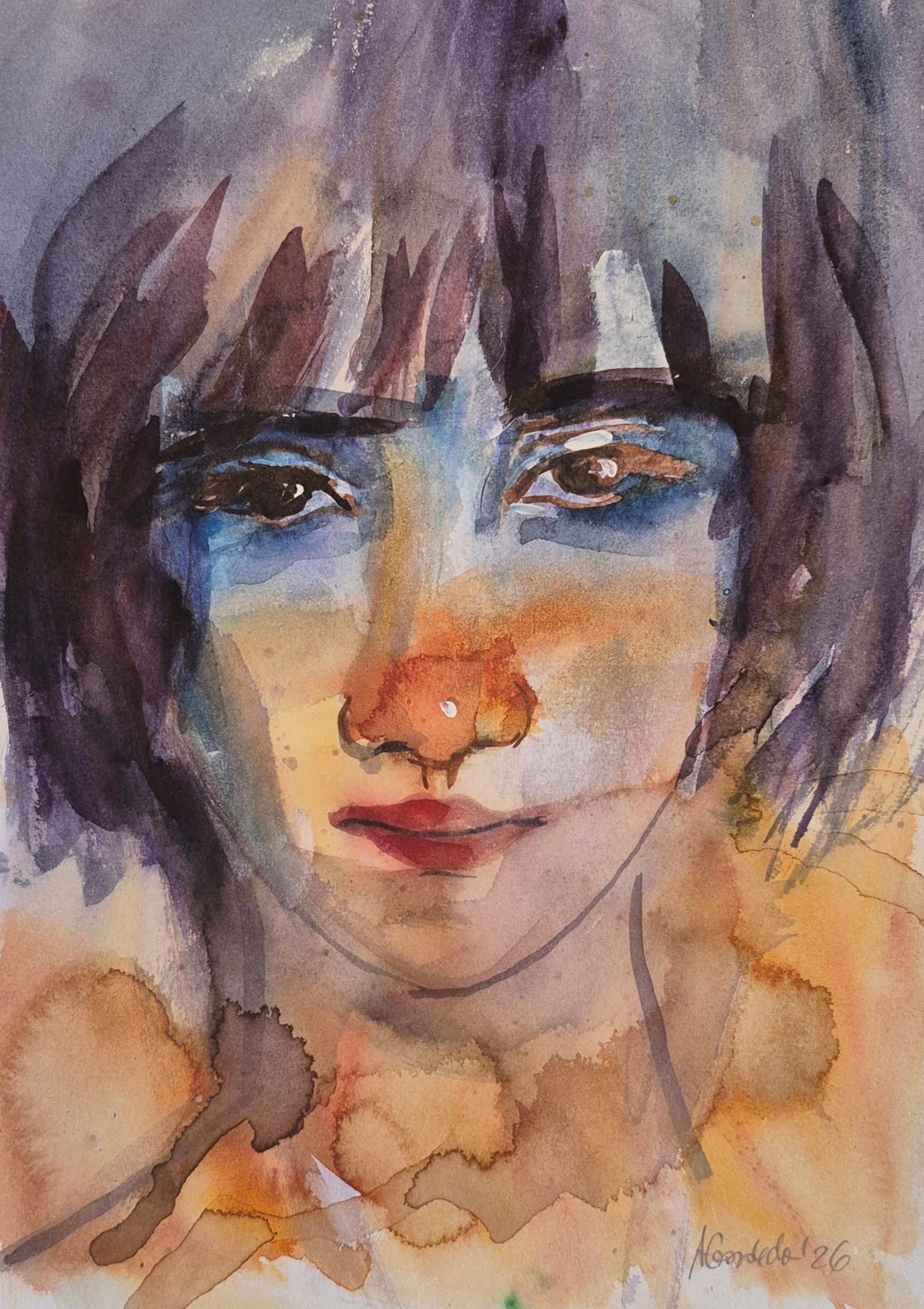 Improvisationen, Zeitgenössische Malerei, Acryl auf Papier, Polnischer Künstler