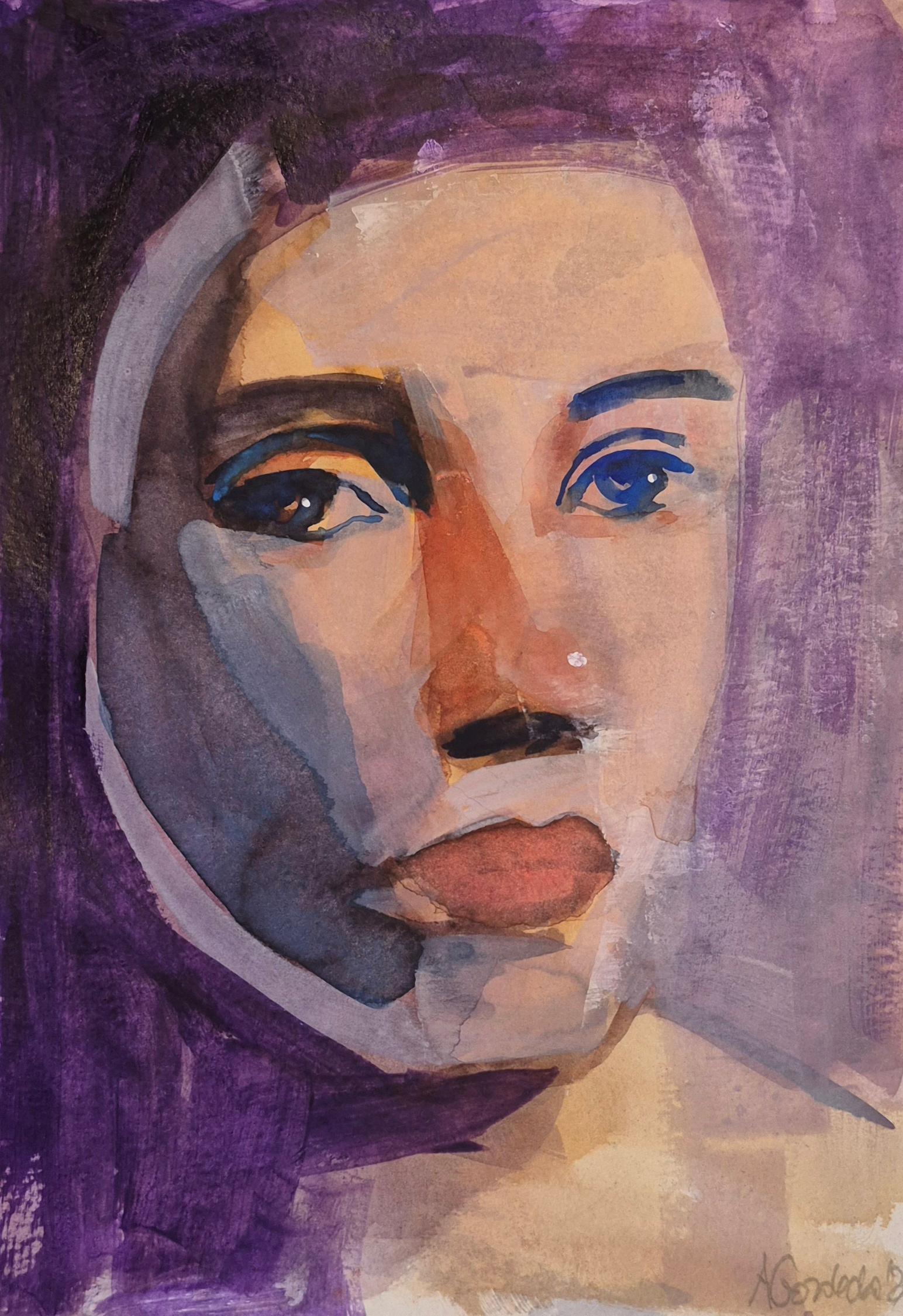 Improvisationen, Zeitgenössische Malerei, Acryl auf Papier, Polnischer Künstler