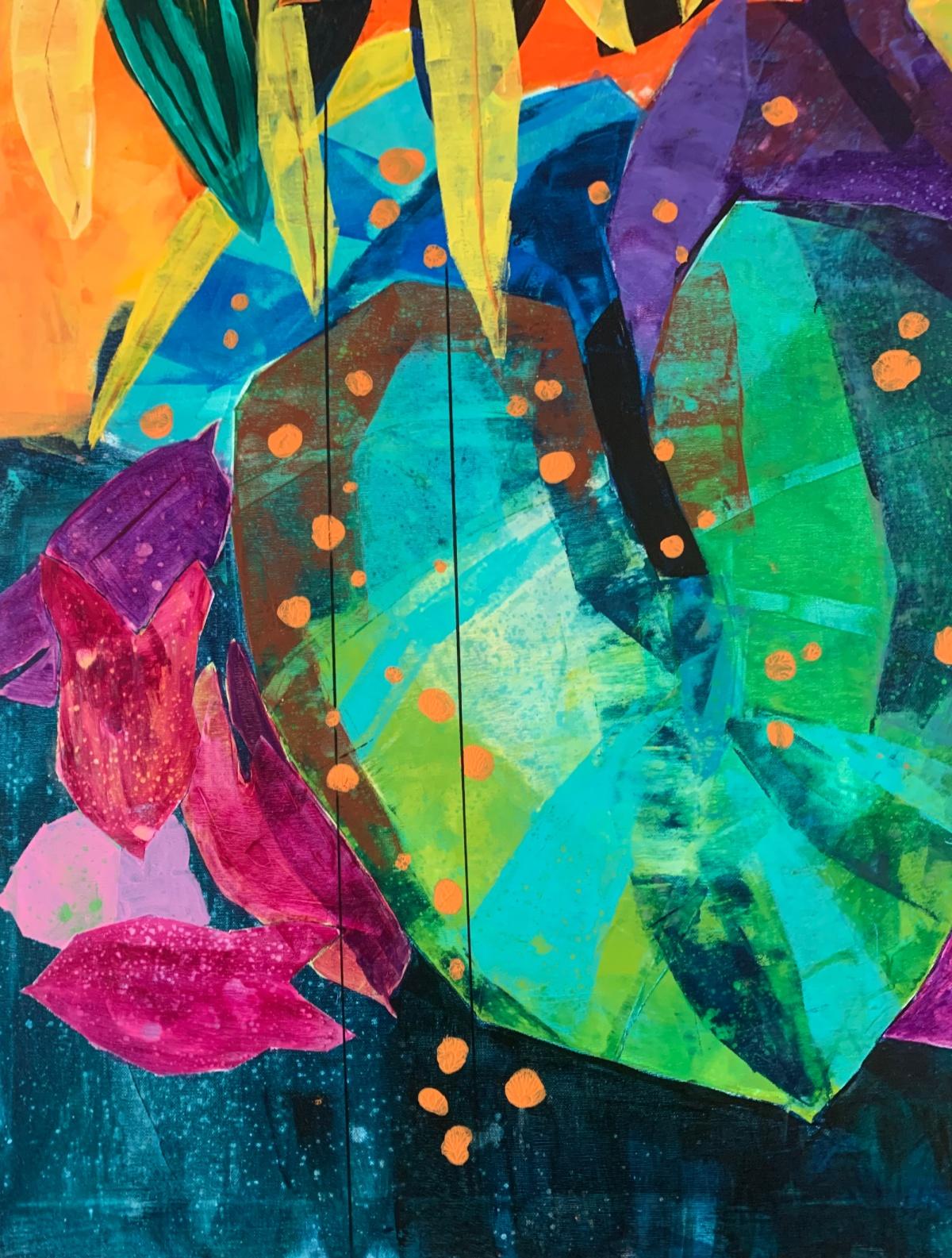 Jungling. Peinture abstraite contemporaine, acrylique sur toile, artiste polonais - Painting de Anna Masiul-Gozdecka