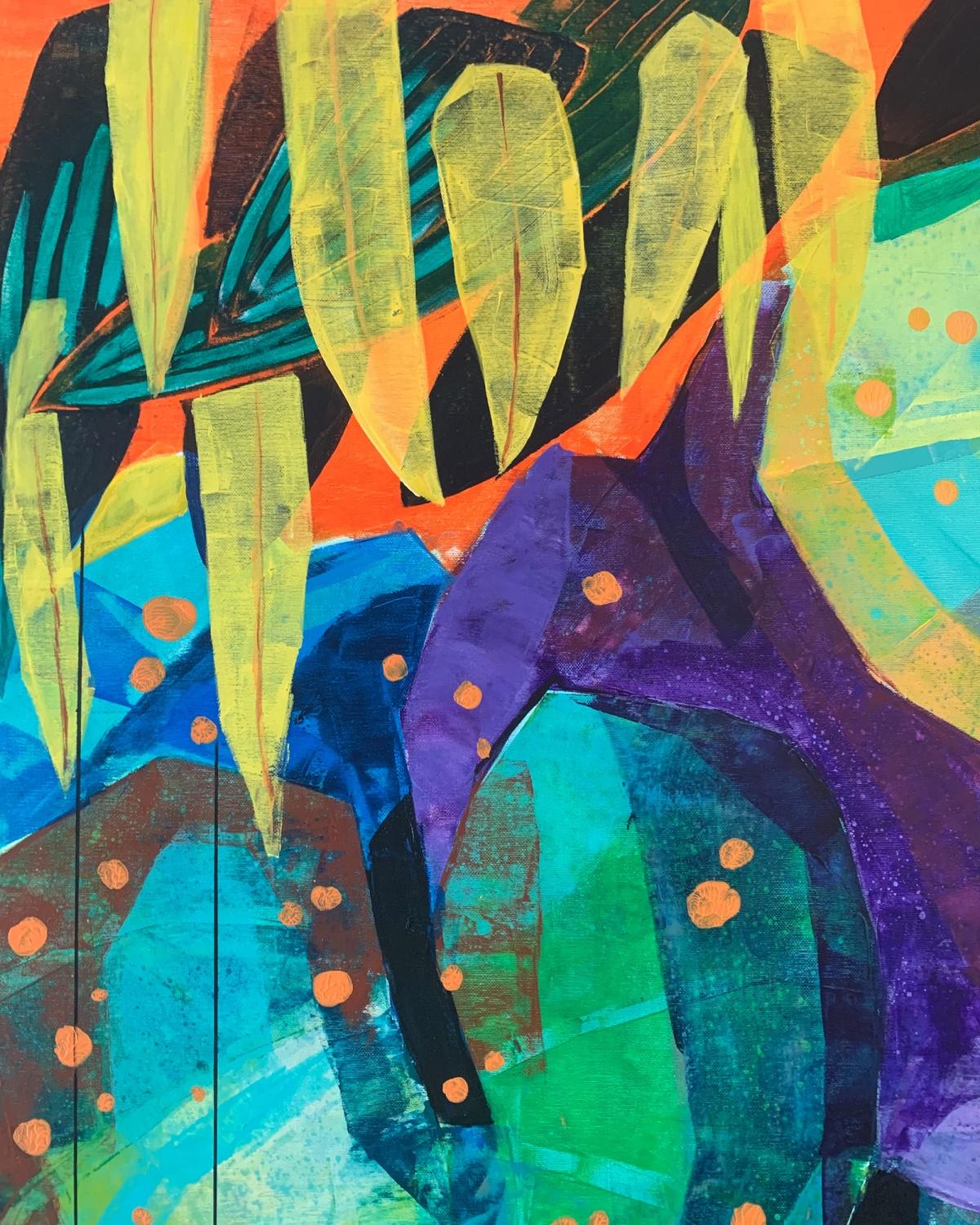 Jungling. Peinture abstraite contemporaine, acrylique sur toile, artiste polonais en vente 1