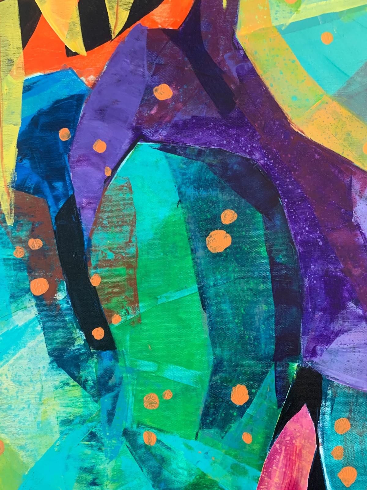 Jungling. Peinture abstraite contemporaine, acrylique sur toile, artiste polonais en vente 2
