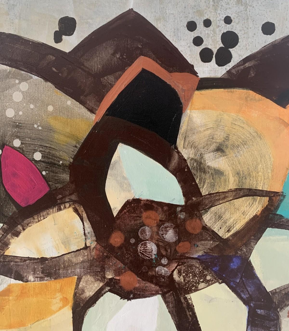 Lotus - Pittura astratta contemporanea Acrilici, artista polacco - Painting di Anna Masiul-Gozdecka