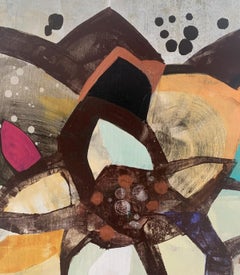 Lotus – Zeitgenössisches abstraktes Gemälde in Acryl, polnischer Künstler