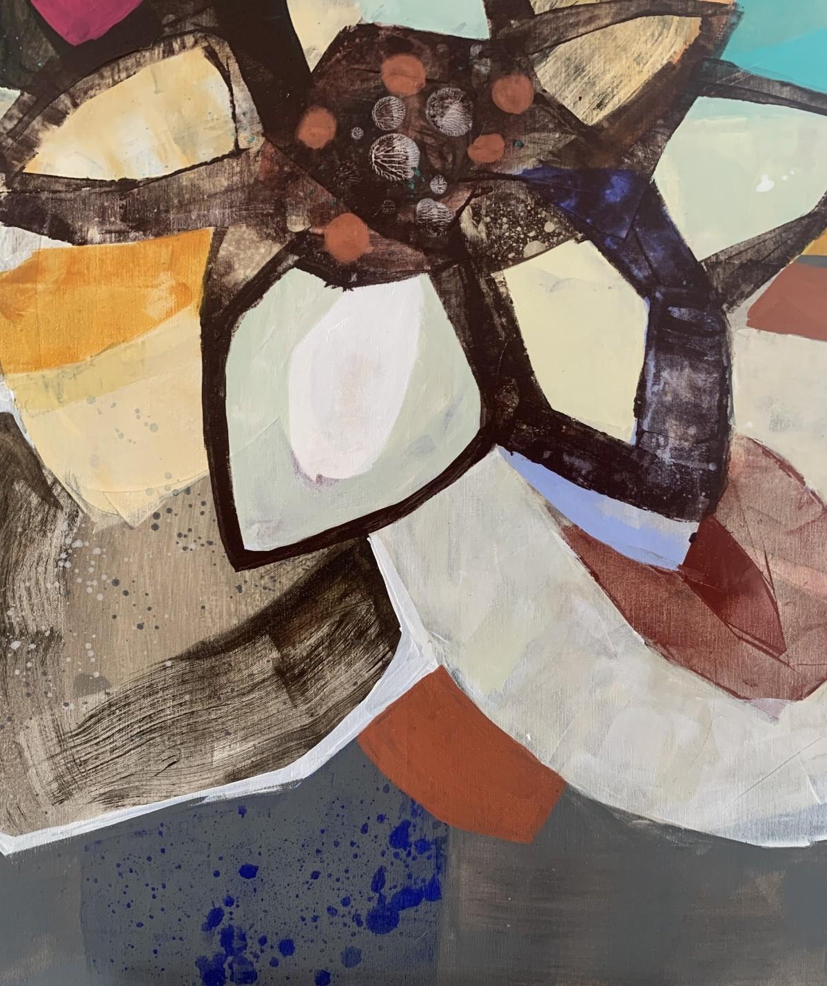 Lotus - Pittura astratta contemporanea Acrilici, artista polacco - Abstract Painting Marrone di Anna Masiul-Gozdecka