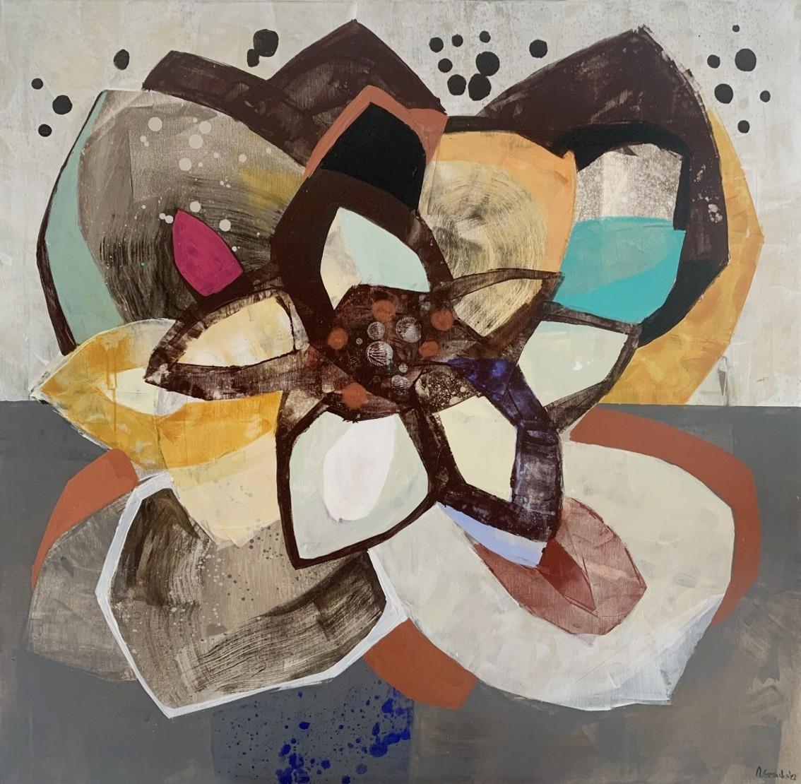 Lotus - Pittura astratta contemporanea Acrilici, artista polacco