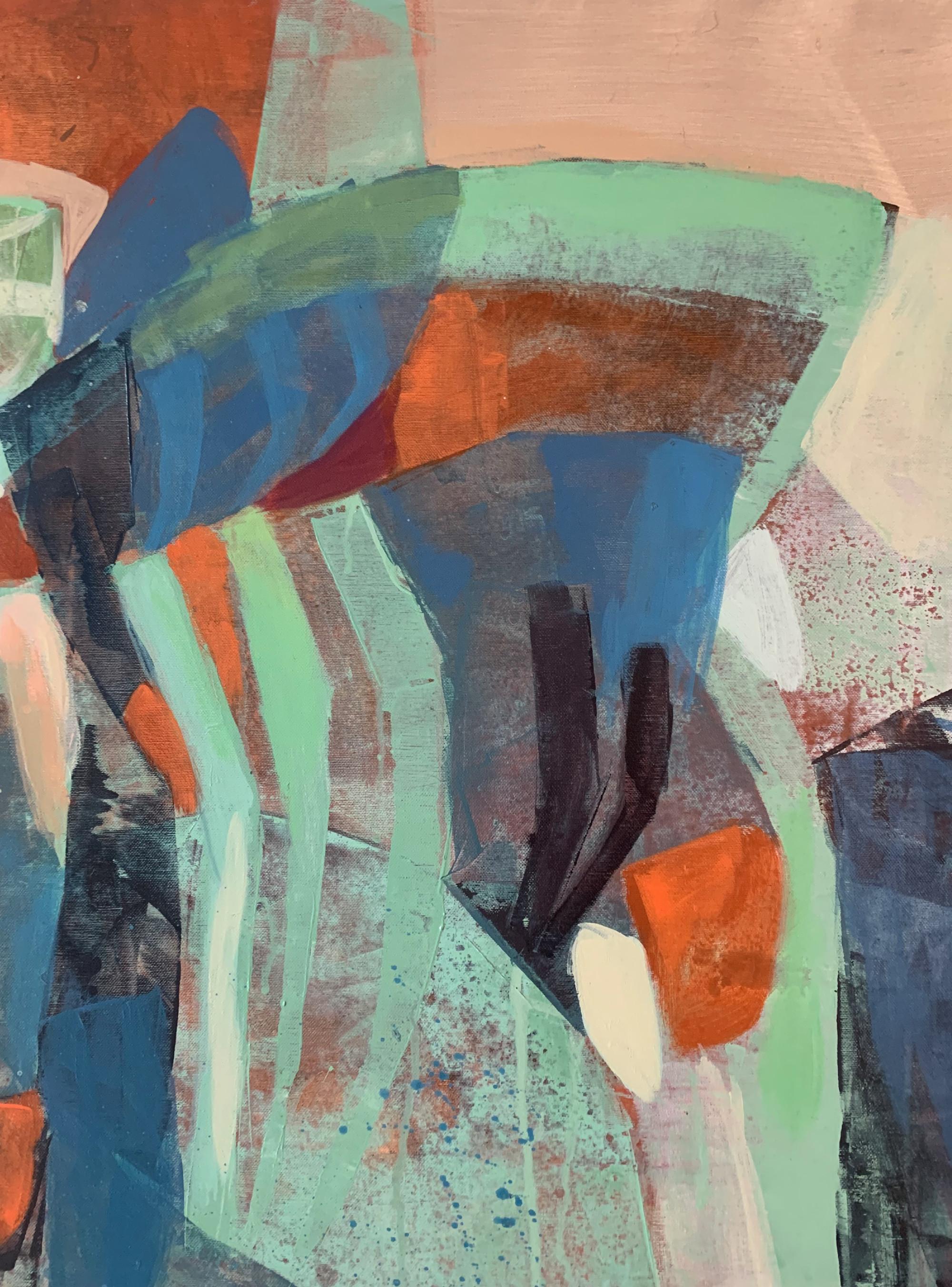 Ramo de marzo. Pintura abstracta contemporánea, acrílico sobre lienzo, artista polaco - Painting de Anna Masiul-Gozdecka