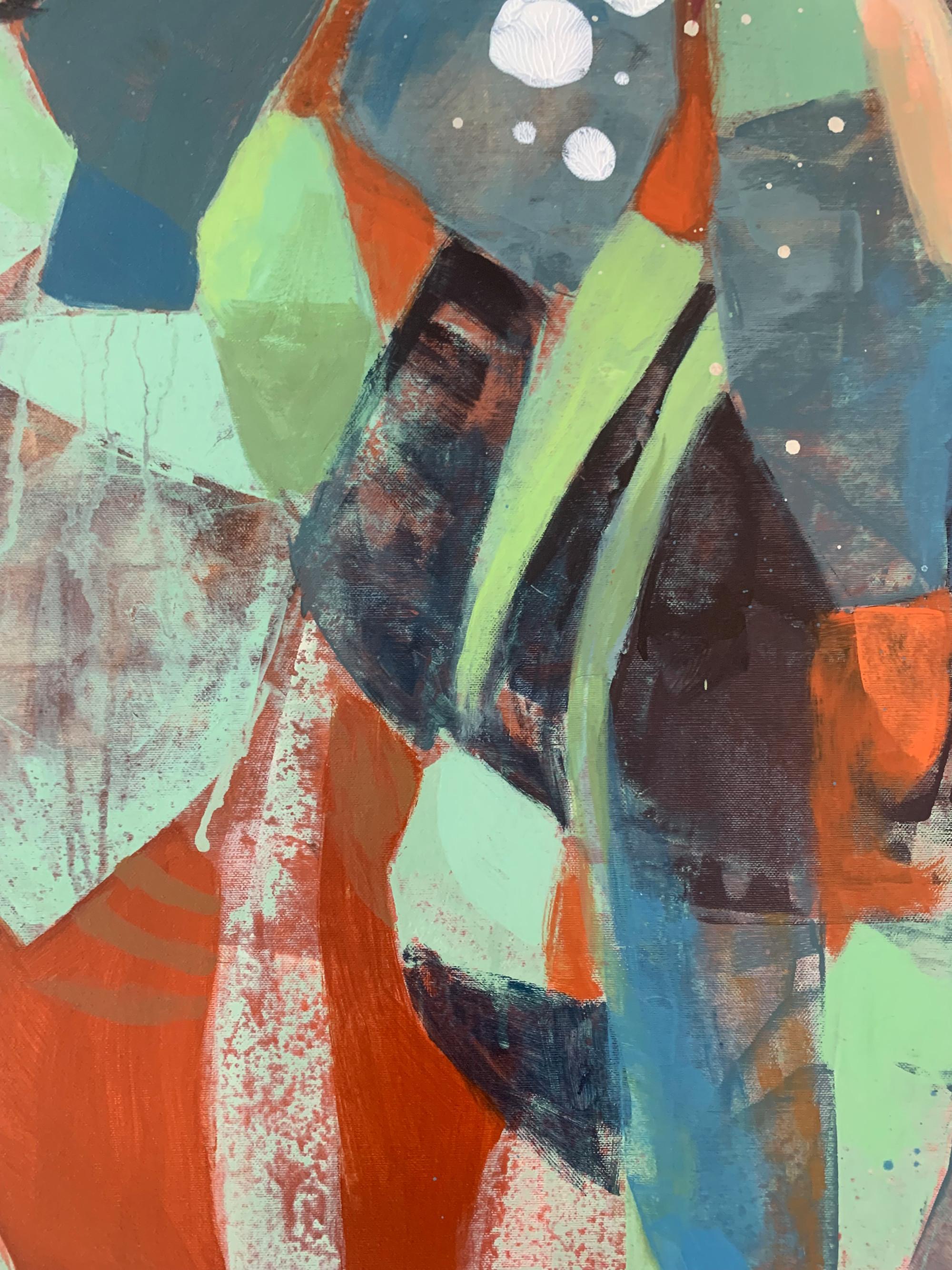 Ramo de marzo. Pintura abstracta contemporánea, acrílico sobre lienzo, artista polaco - Painting Contemporáneo de Anna Masiul-Gozdecka