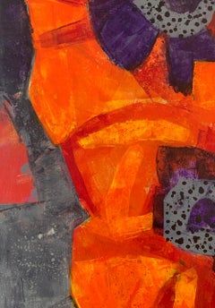 Orangefarbene Mohnblumen. Contemporary Abstract & figurative Malerei Acryl, Polnische Kunst