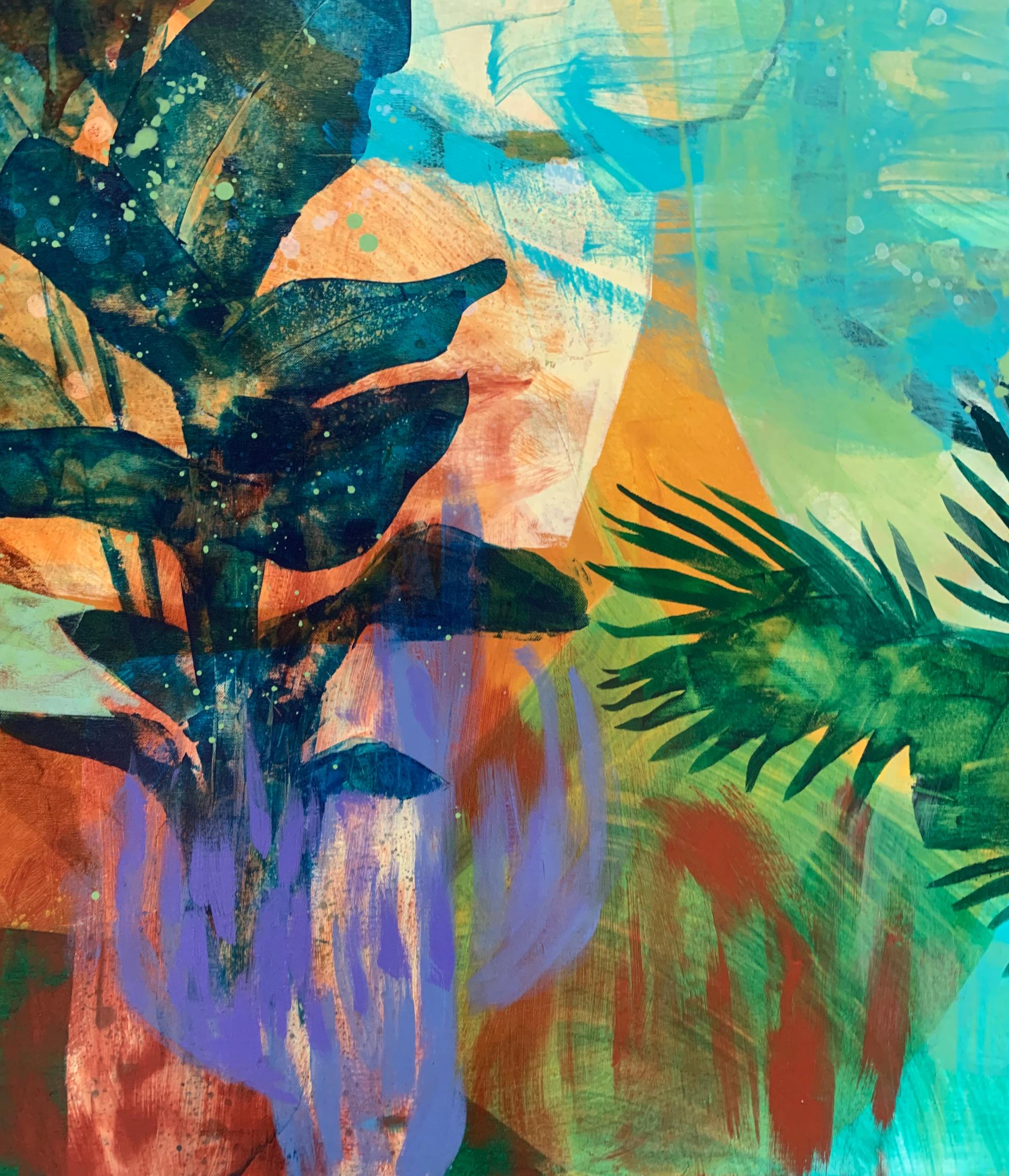 Invernadero. Pintura abstracta contemporánea, acrílico sobre lienzo, artista polaco en venta 1