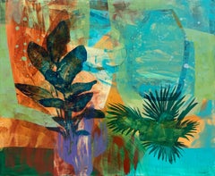 Orangery. Contemporary Abstract Painting, Acrylic on canvas, Polish artist