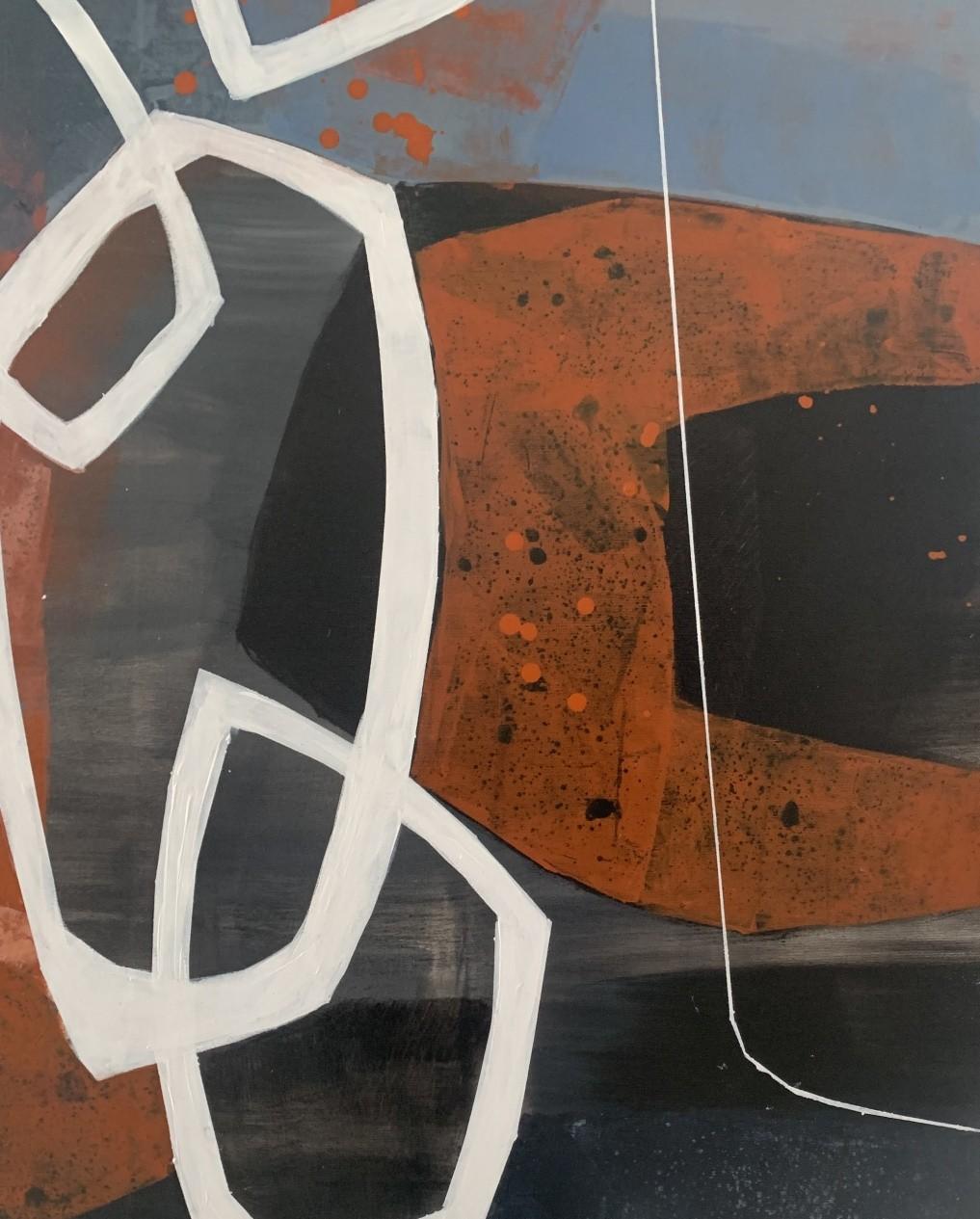 Reshape 2 - Pittura astratta contemporanea Acrilici, artista polacco - Figurative Painting Nero di Anna Masiul-Gozdecka