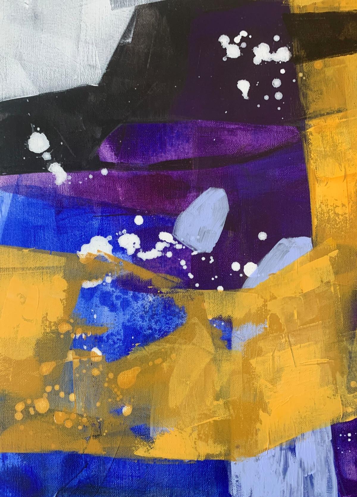 Brilla. Pintura abstracta contemporánea, acrílico sobre lienzo, artista polaco - Figurative Painting Marrón de Anna Masiul-Gozdecka