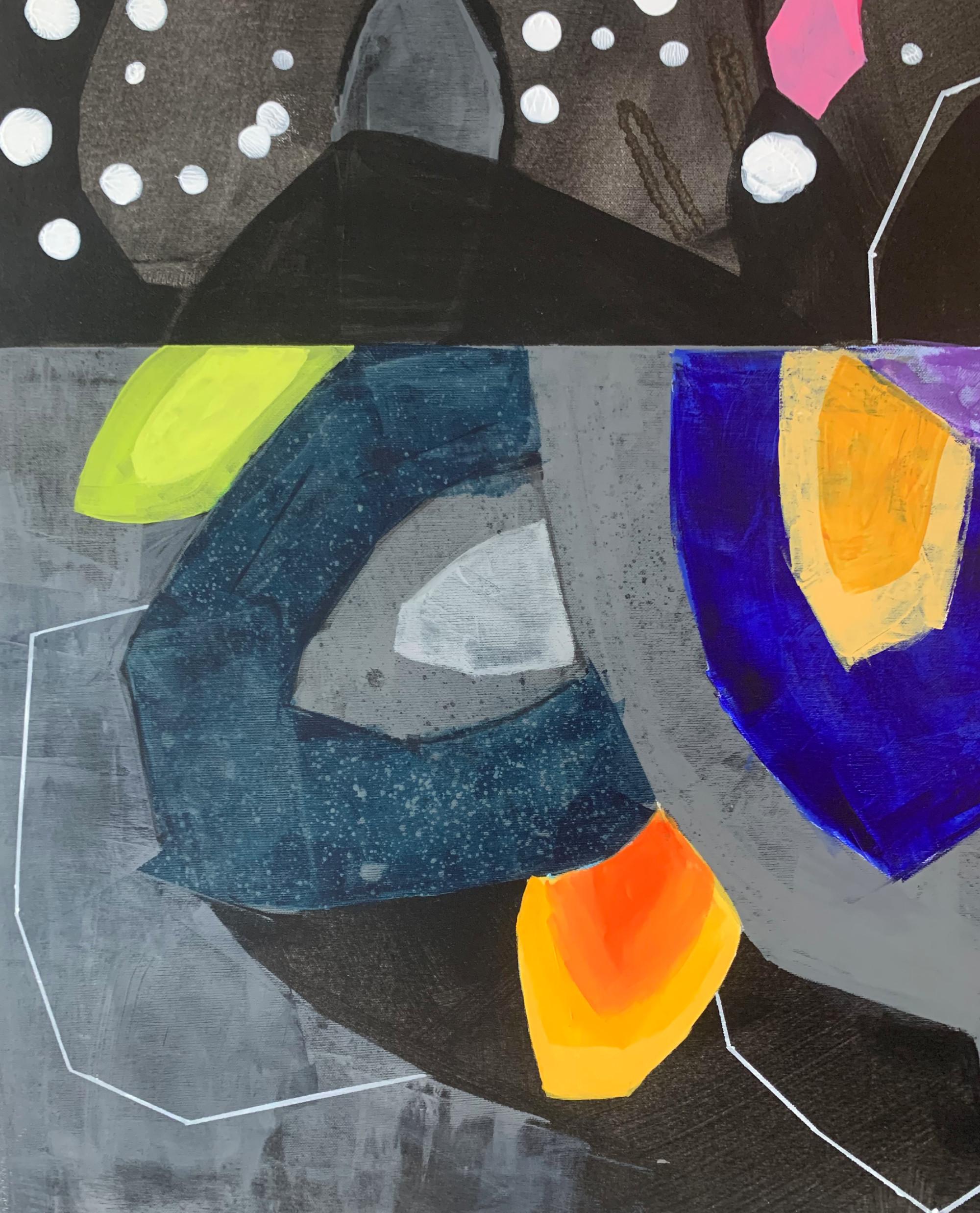 Neige. Peinture abstraite contemporaine, acrylique sur toile, artiste polonais - Painting de Anna Masiul-Gozdecka