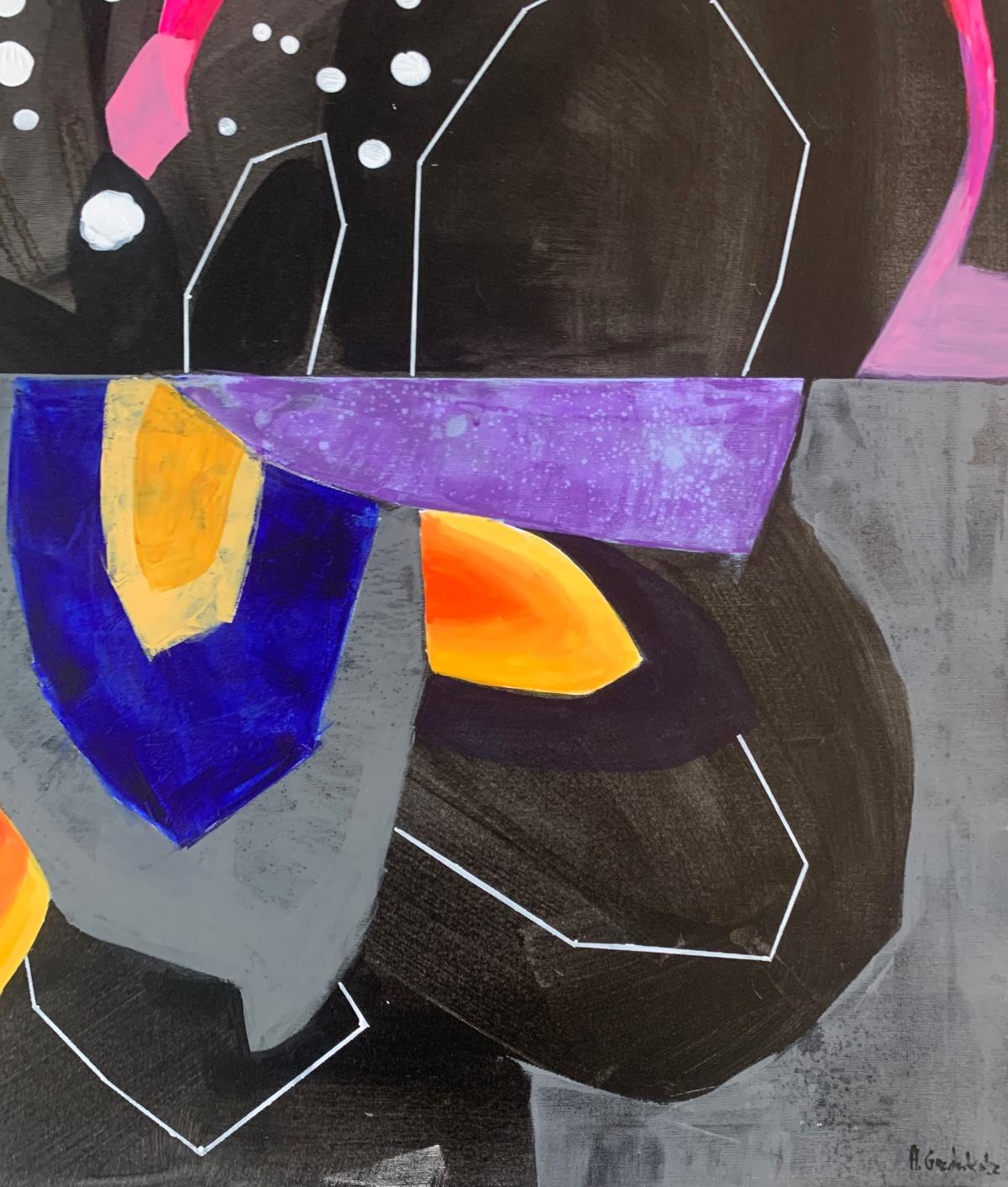 Peinture abstraite contemporaine à l'acrylique sur toile de l'artiste polonaise Anna Masiul-Gozdecka. Le titre de l'œuvre est 
