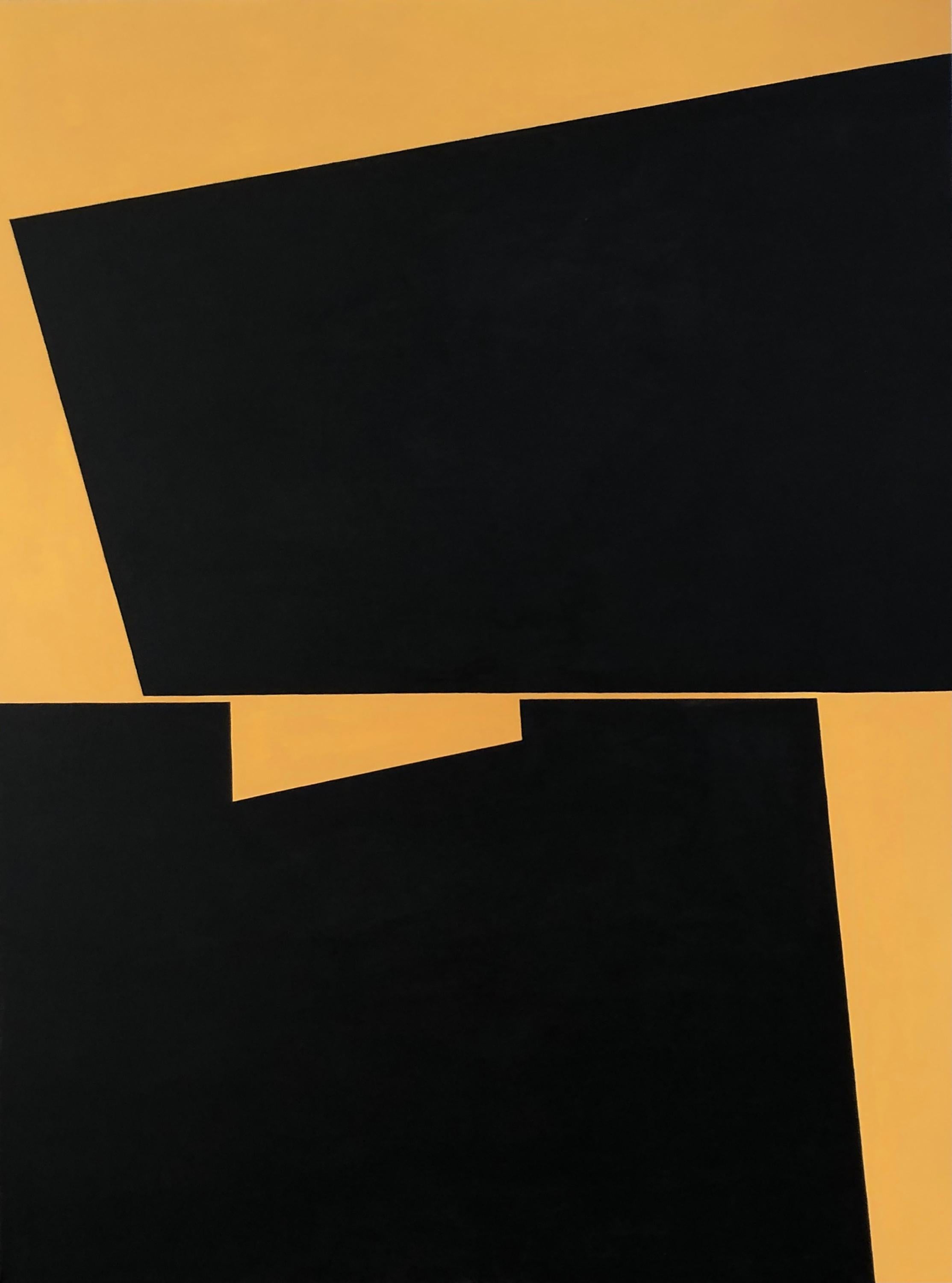 Anna Medvedeva Abstract Painting - Abstraction Series Black & Yellow 16