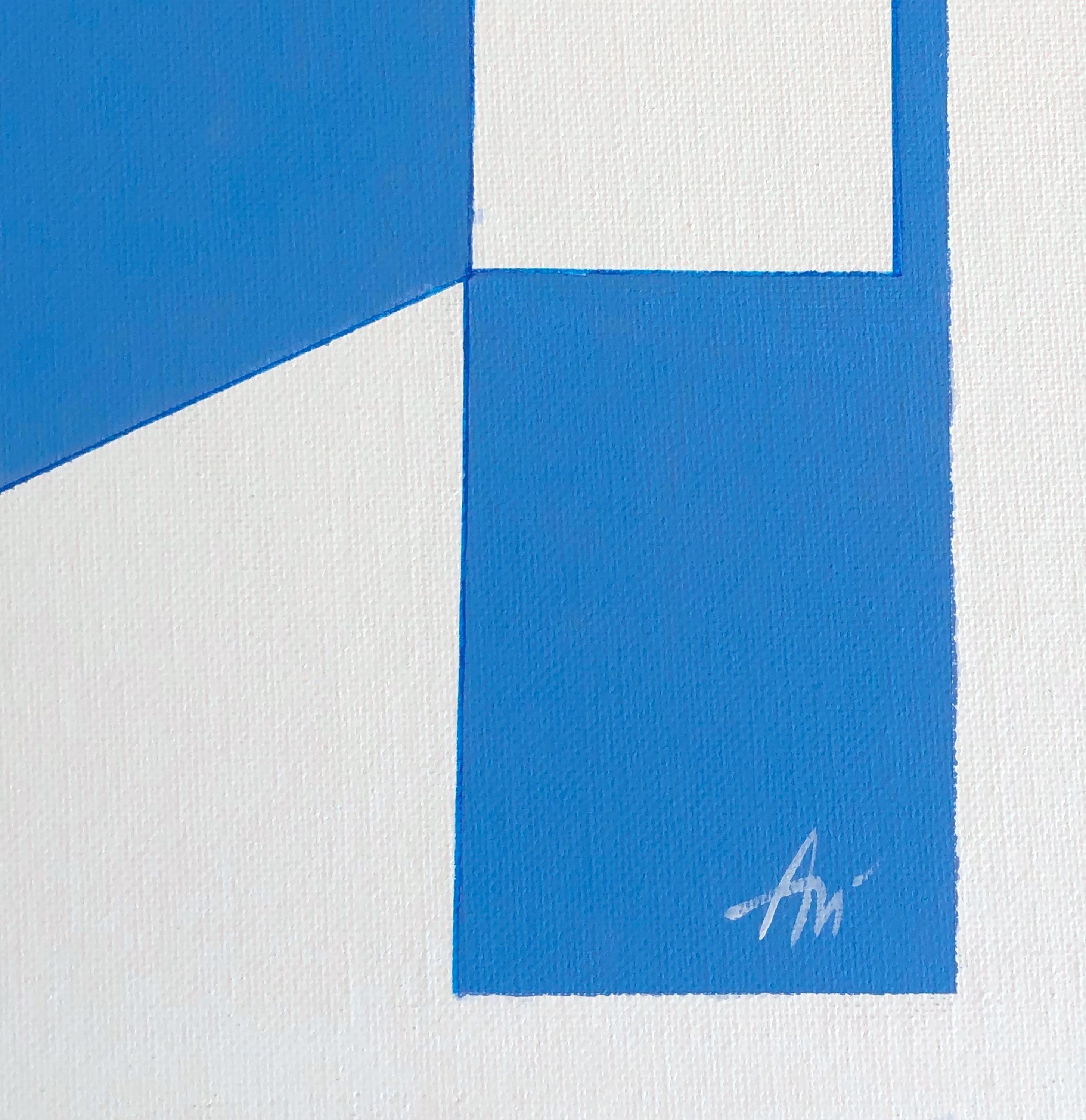 A travers le bleu - Abstrait Painting par Anna Medvedeva