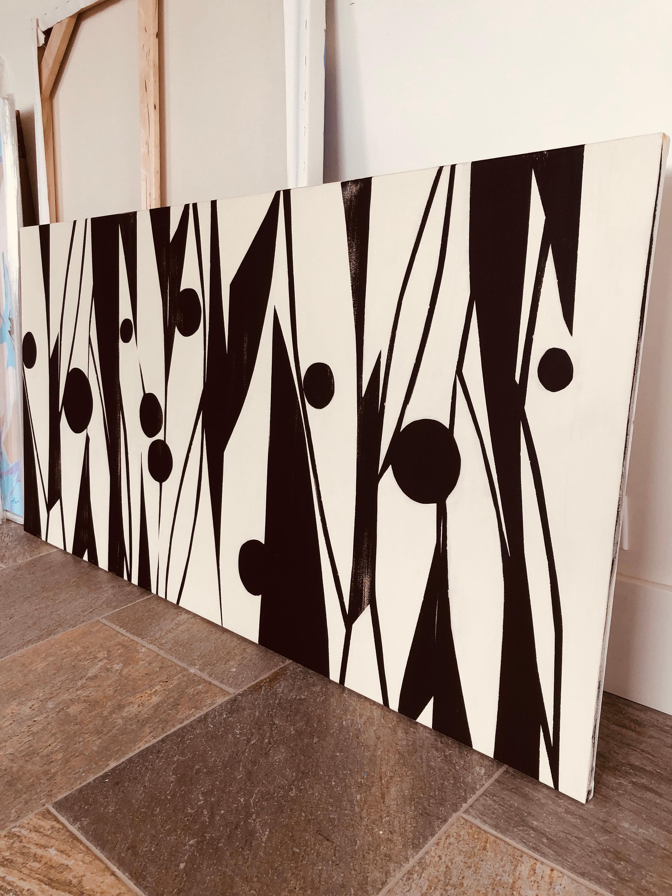 Composizione floreale 18 - Abstract Painting Nero di Anna Medvedeva