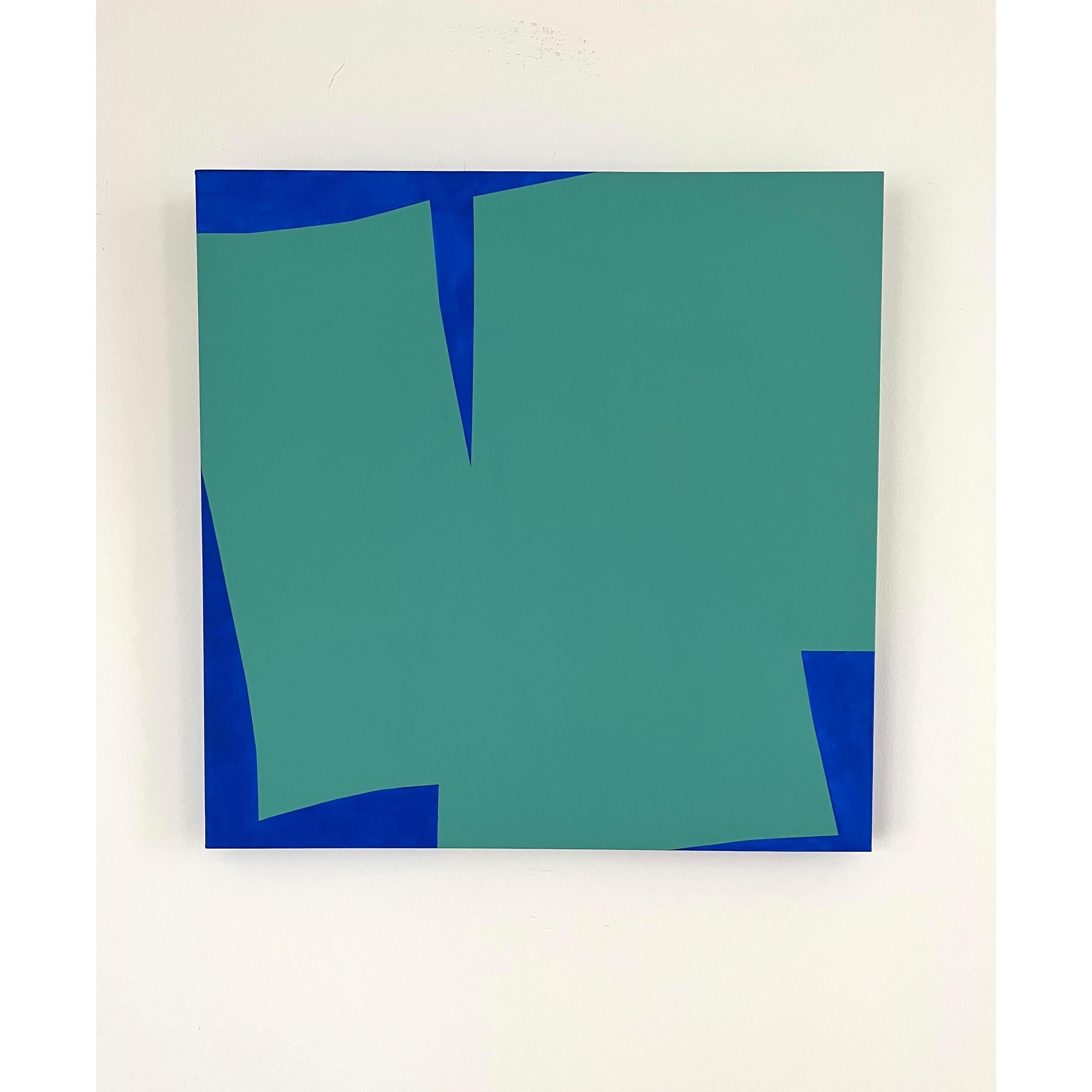 Geoforms - Vert et bleu - Painting de Anna Medvedeva