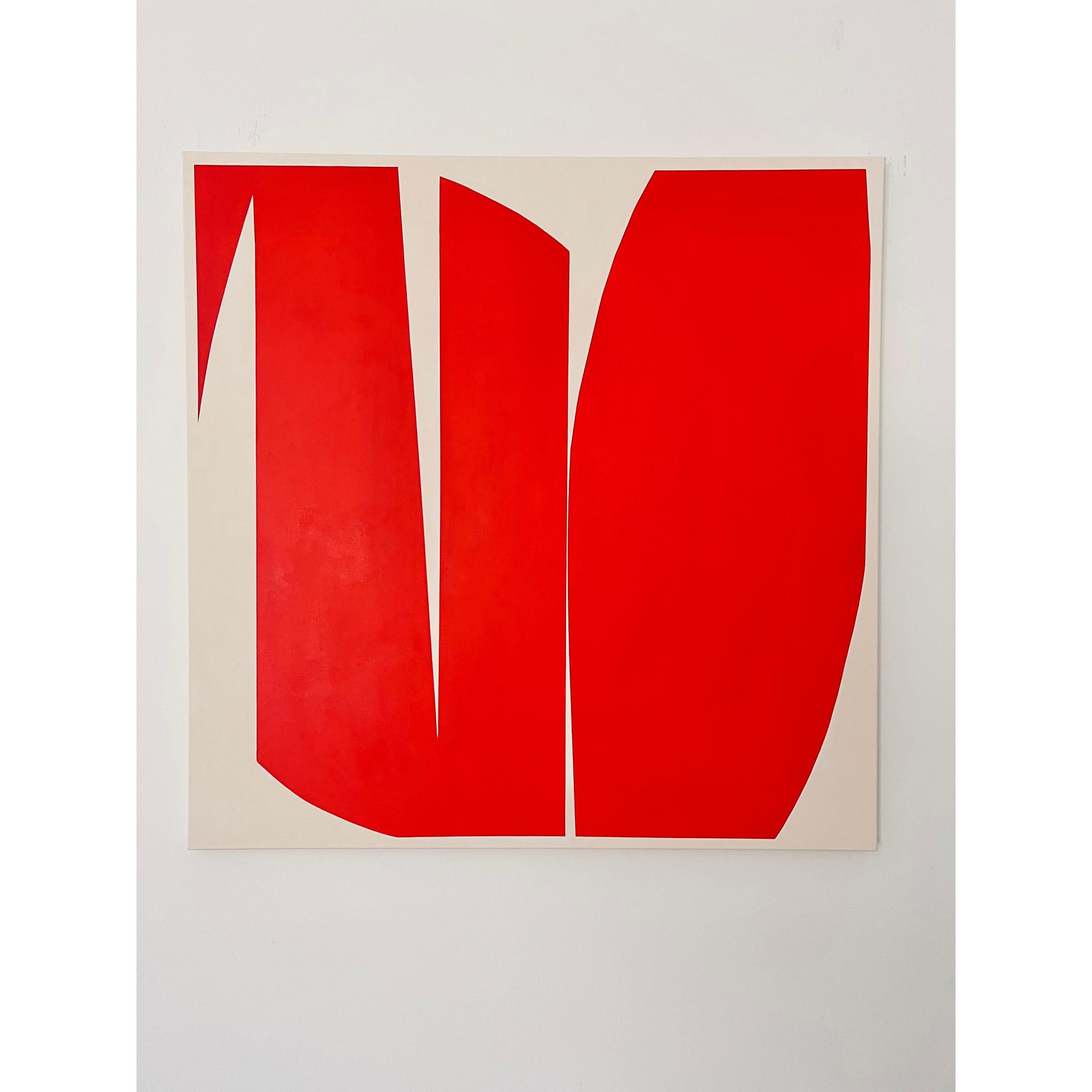 Geoforms Rosso e Beige - Painting di Anna Medvedeva