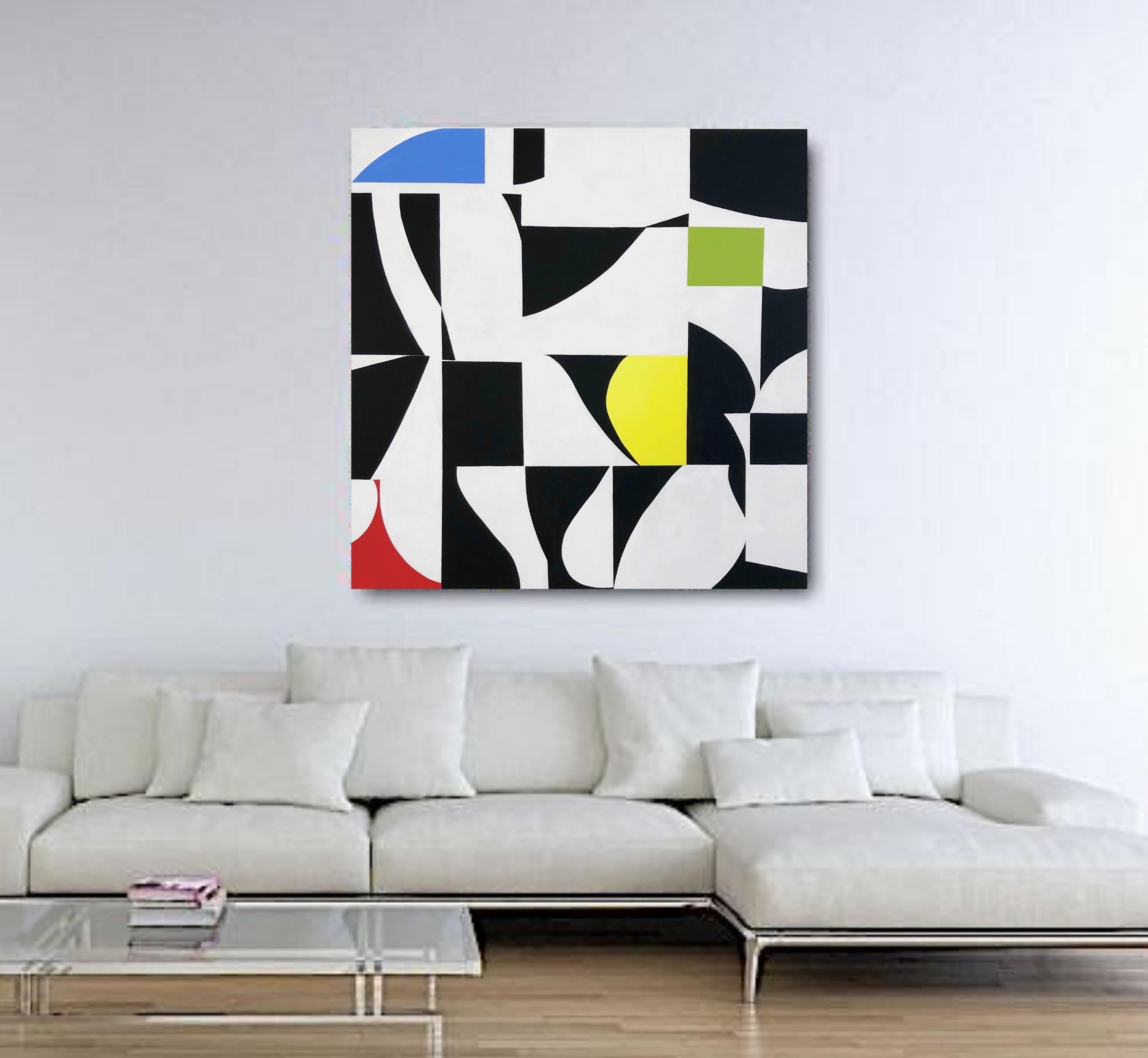 Geometric Abstraction 45 - Beige Abstract Painting by Anna Medvedeva
