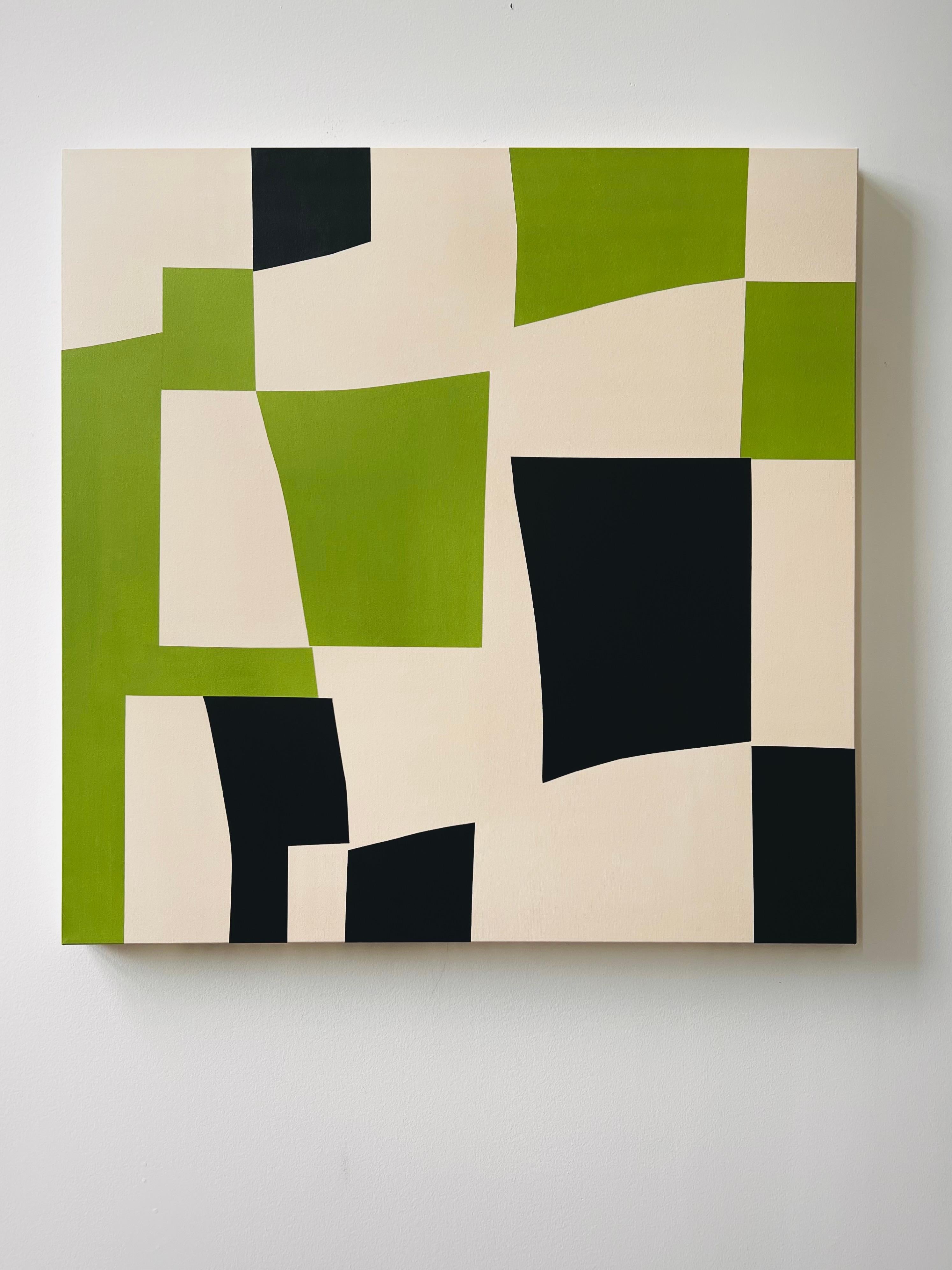 Verde, negro y beige - Painting de Anna Medvedeva