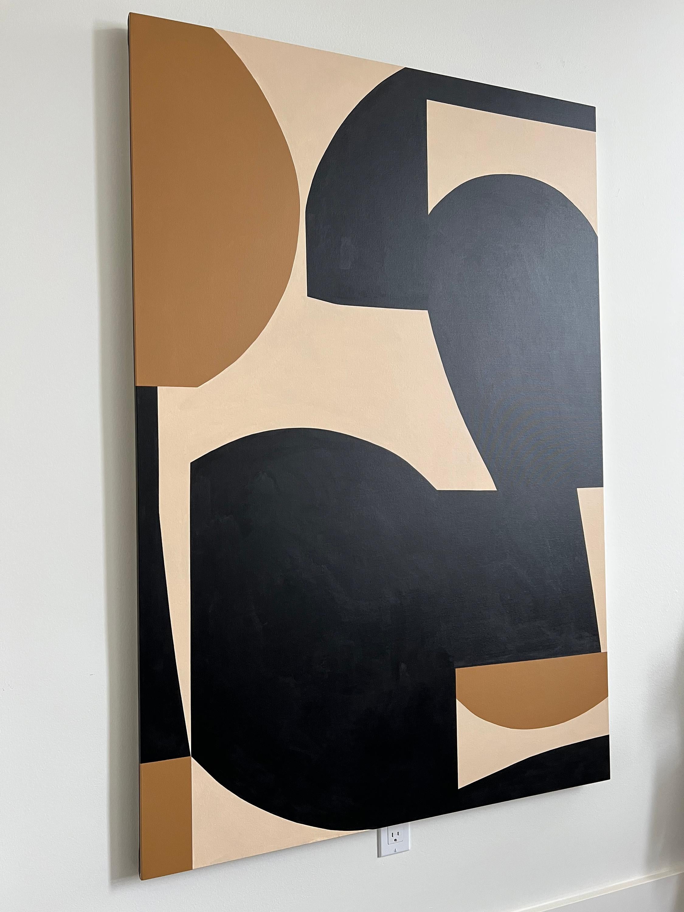 Formes organiques B70 - Noir Abstract Painting par Anna Medvedeva