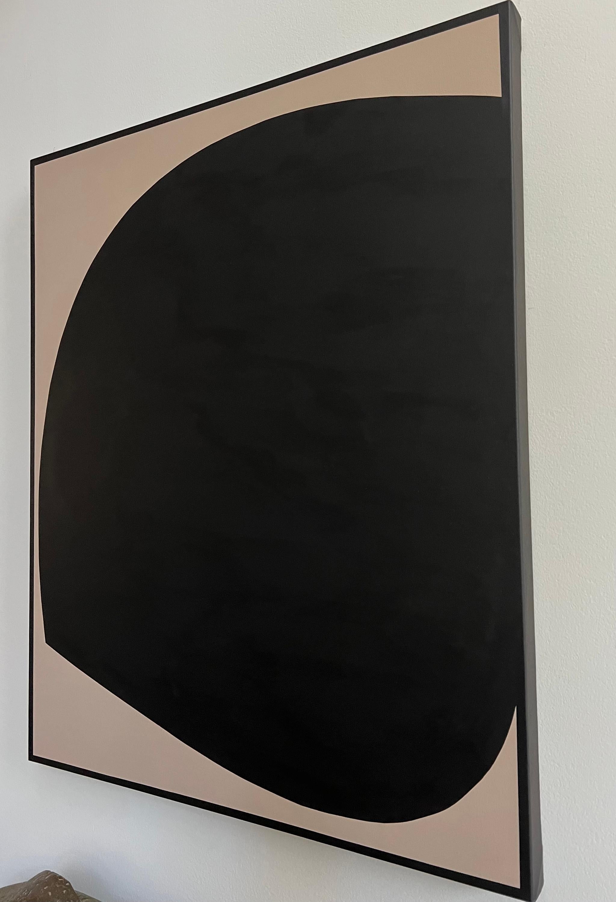 Formes organiques B85 - Noir Abstract Painting par Anna Medvedeva