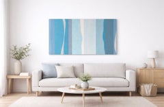 Quit Rhythm Original Painting, Blue-Grey Tones, 24x48 Inches