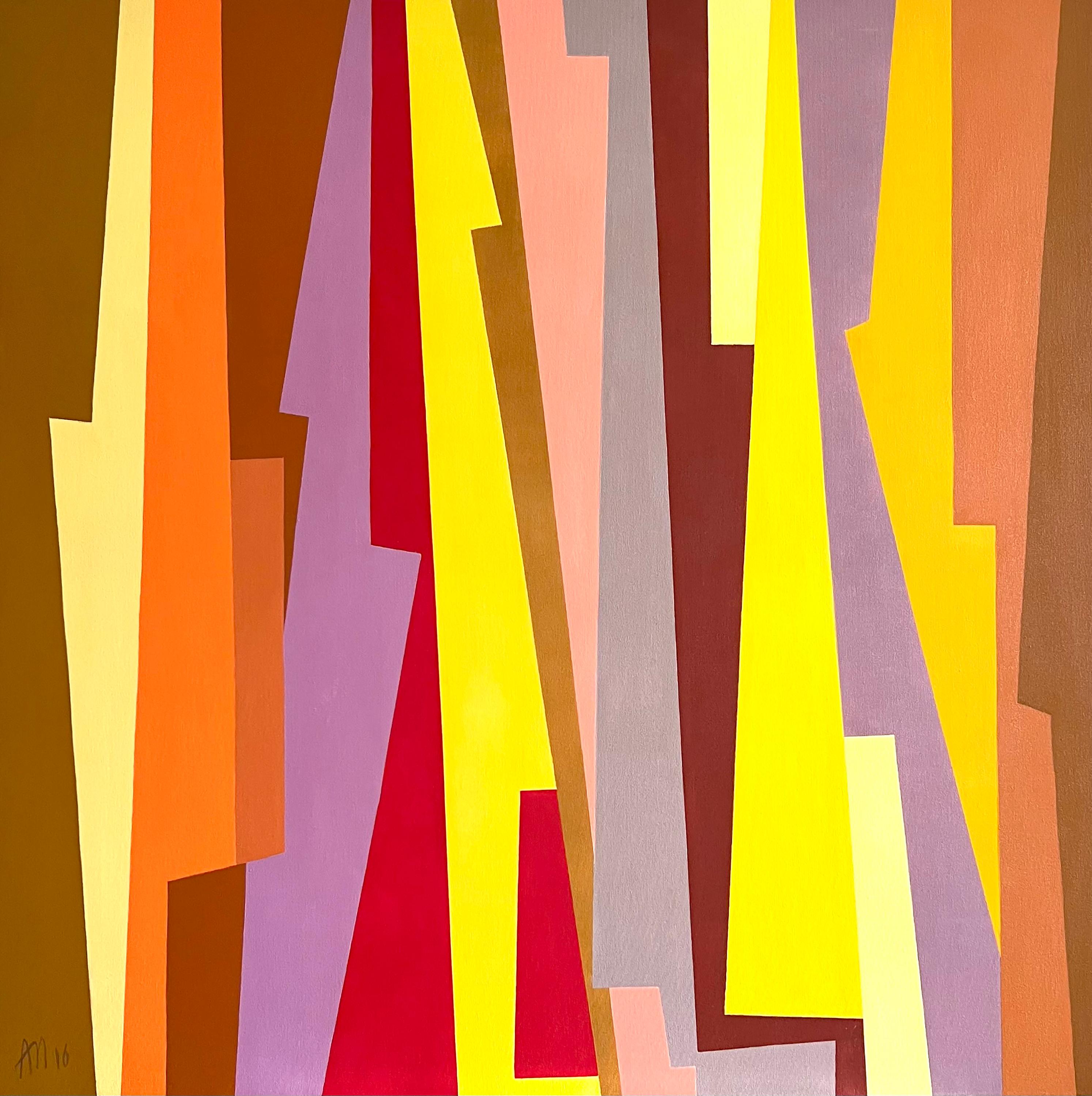 Anna Medvedeva Abstract Painting - Rhythmic verticals