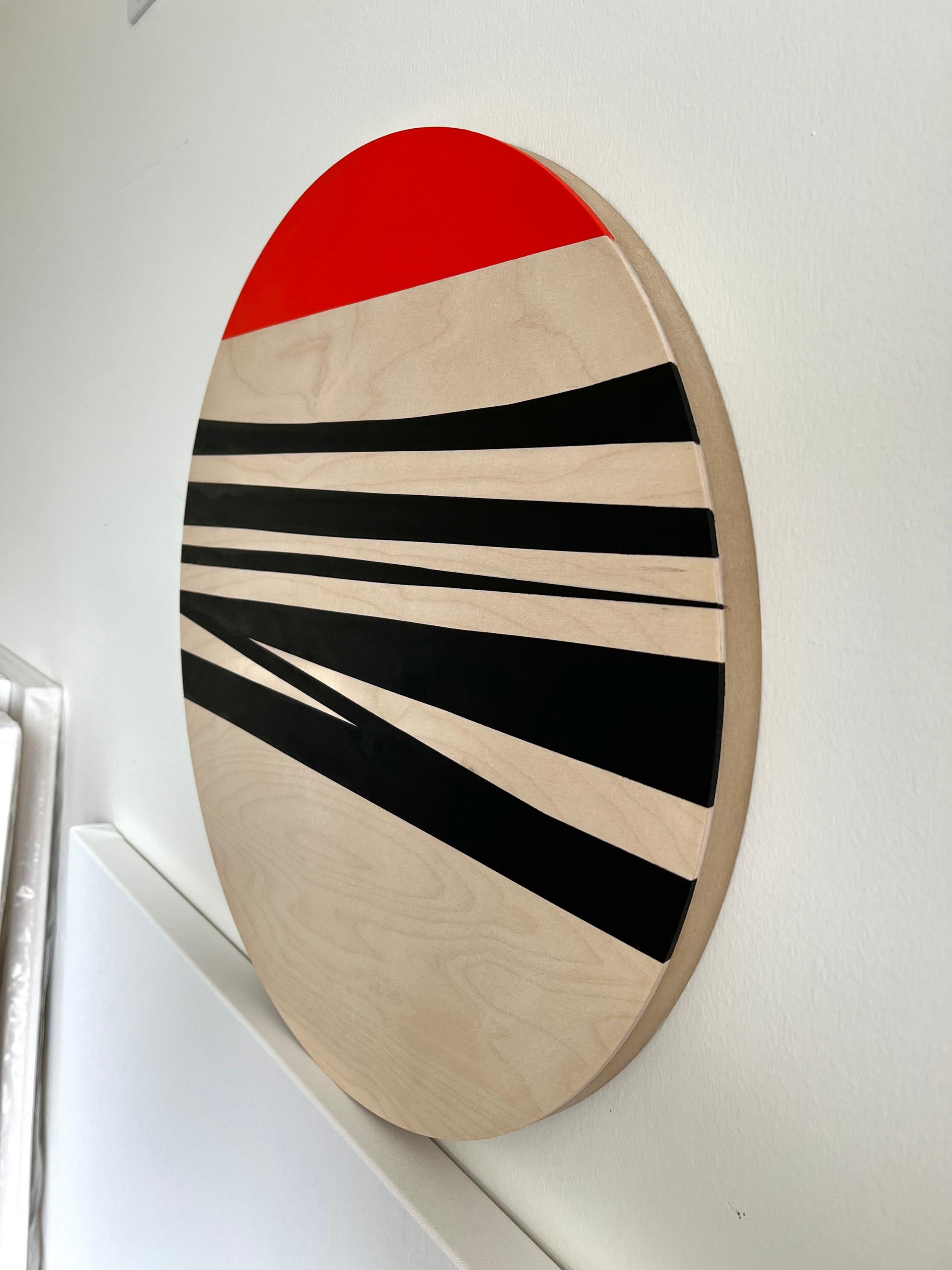 Streifen Schwarz & Rot – Painting von Anna Medvedeva