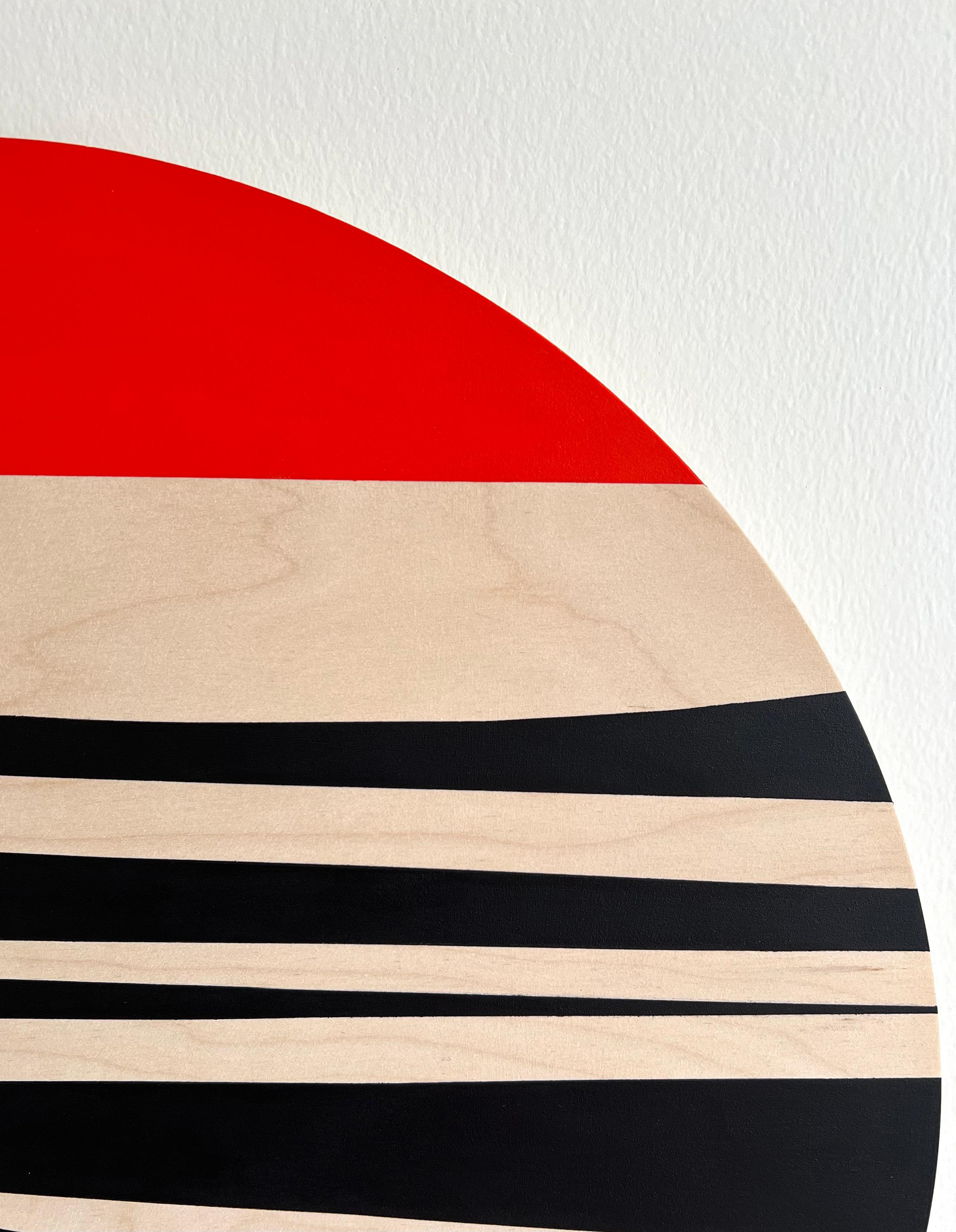 Streifen Schwarz & Rot (Abstrakt), Painting, von Anna Medvedeva